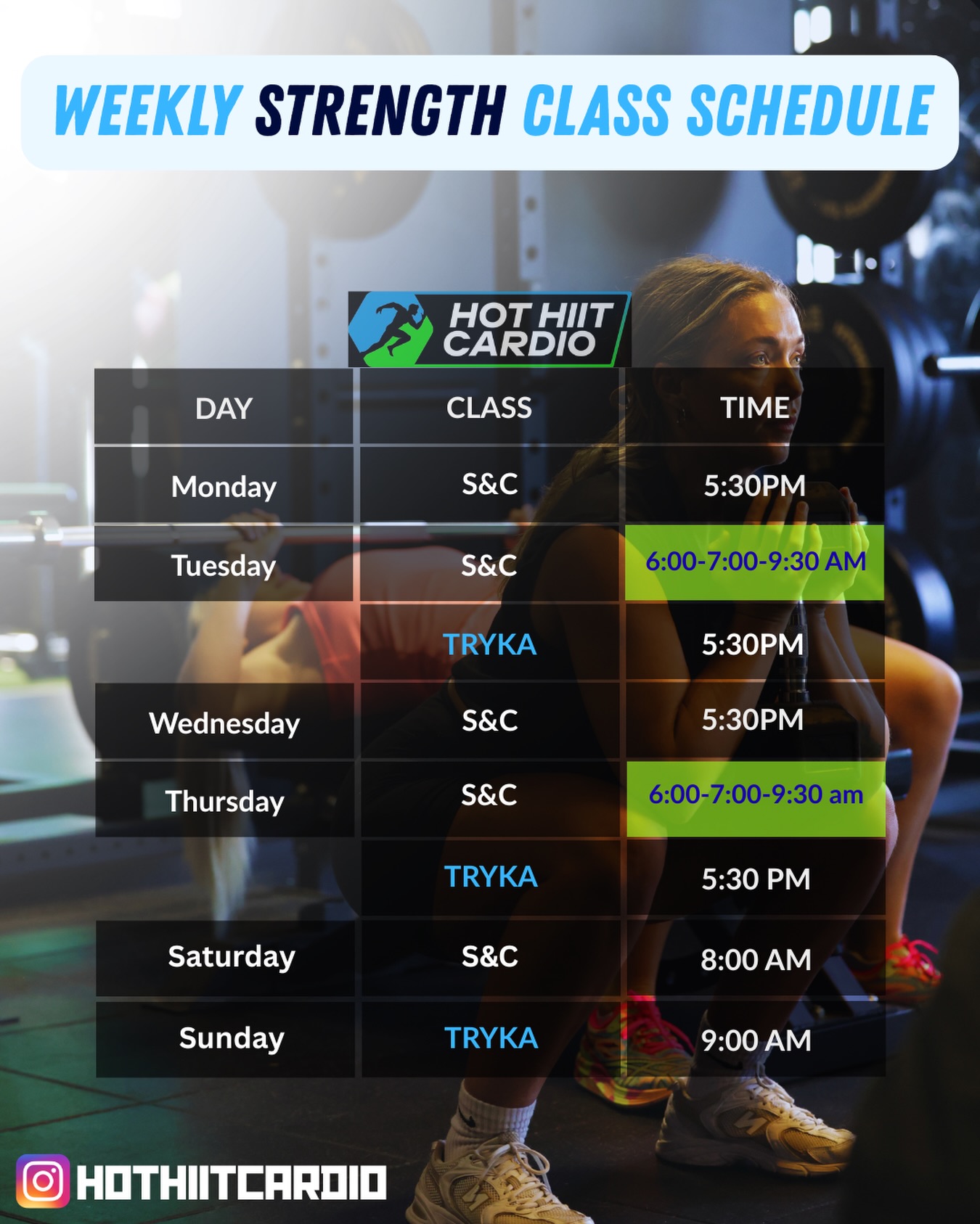 Strength Class timetable is here 🔥
45 minutes of lifting, laughing, grunting (we won’t judge), and becoming a stronger version of yourself.
No endless gym sessions. No wasting time. Just 45 minutes of focused work, great coaching, and a community that’ll have your back every rep of the way.
📅 Check out the timetable and lock in your sessions.
Strong bodies. Strong minds. Strong community. 💥
#StrengthClass #45MinuteWorkout #Timetable
