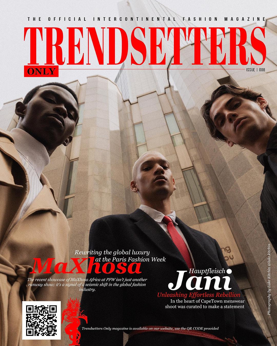 ISSUE 008 IS HERE. 🔴
Unfiltered, unapologetic, and in motion — a generation shaping its own global story.
From Johannesburg to Cape Town, Nairobi to Milan, this is Africa in motion. 🌍
On the cover: MaXhosa rewriting global luxury at Paris Fashion Week, and Hauptfleisch Jani's Cape Town menswear revolution. 📸 @luke.kitchin
Inside: @imprint_za @fuata_moyo , @thebemagugu × @belmondmountnelsonhotel, DUAFE, @_fashionvibesmilano & @nairobi.fashion.week
Read the full issue — link in bio. 🔗
https://www.trendsetteronly.com/post/issue-008-is-here-africa-in-motion
#TrendsettersOnly #Issue008 #AfricaInMotion #AfricanFashion #MaXhosa #ThebeMagugu #CapeTownFashion #FashionEditorial #IntercontinentalFashion