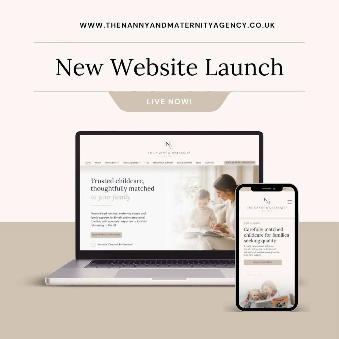 Our New Website Has Arrived!
I'm so excited to share the new home of The Nanny & Maternity Agency.
Alongside a completely refreshed design, our new website reflects the direction our business has naturally evolved in over the past year.
As we've grown, we've found ourselves supporting more and more British, expat and international families relocating to the UK. Helping families coordinate childcare during major life transitions has become a specialist area of our business, and our new website now reflects this.
You'll find information on our nanny and maternity nurse services, relocation support, trusted sitters, candidate registration and our commitment to safe infant care, all presented in a clearer and more user-friendly way.
Whilst relocation support is now a key focus, we continue to support families from all backgrounds across the UK who are looking for trusted childcare and personalised support.
I'd love for you to take a look and let me know what you think.
🤍 Link in bio