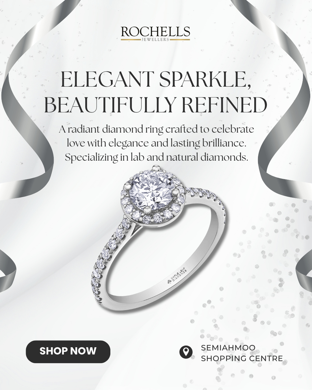 Classic elegance with brilliance in every detail. ✨
This stunning diamond ring features a radiant round center diamond surrounded by a delicate halo of shimmering stones, creating a timeless silhouette designed to shine beautifully from every angle.
Set on a refined pavé band, it’s a piece that feels both romantic and effortlessly sophisticated.
Explore beautifully crafted fine jewellery at Rochells Jewellers at Semiahmoo Shopping Centre, where expert guidance and personalized service make every visit memorable.
📍 Semiahmoo Shopping Centre | Surrey & White Rock
#MapleLeafDiamonds #DiamondRing #FineJewellery #RochellsJewellers #TimelessElegance #HaloRing #LuxuryJewellery #NaturalDiamond