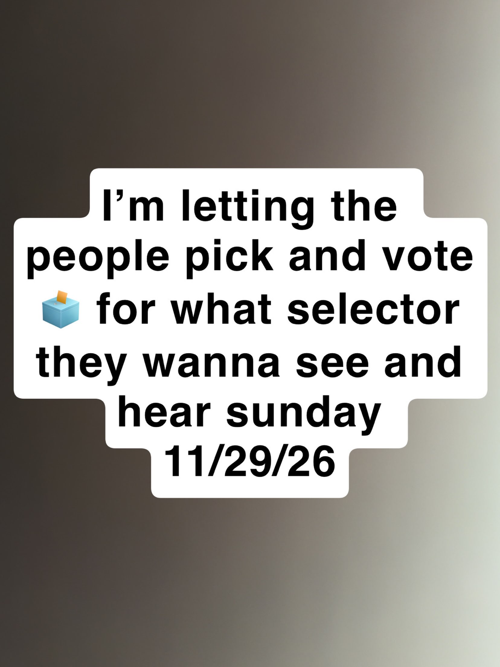 DM’s and polls is open on all social media platforms. I’m letting anyone have a fair shot to vote 🗳️ and make a suggestion as I’m looking to bring out the best experience based on what yall are asking for. Happy voting everyone 😊 🎶🎵🎤
#NoBudget
#Allin🎲🎰♠️