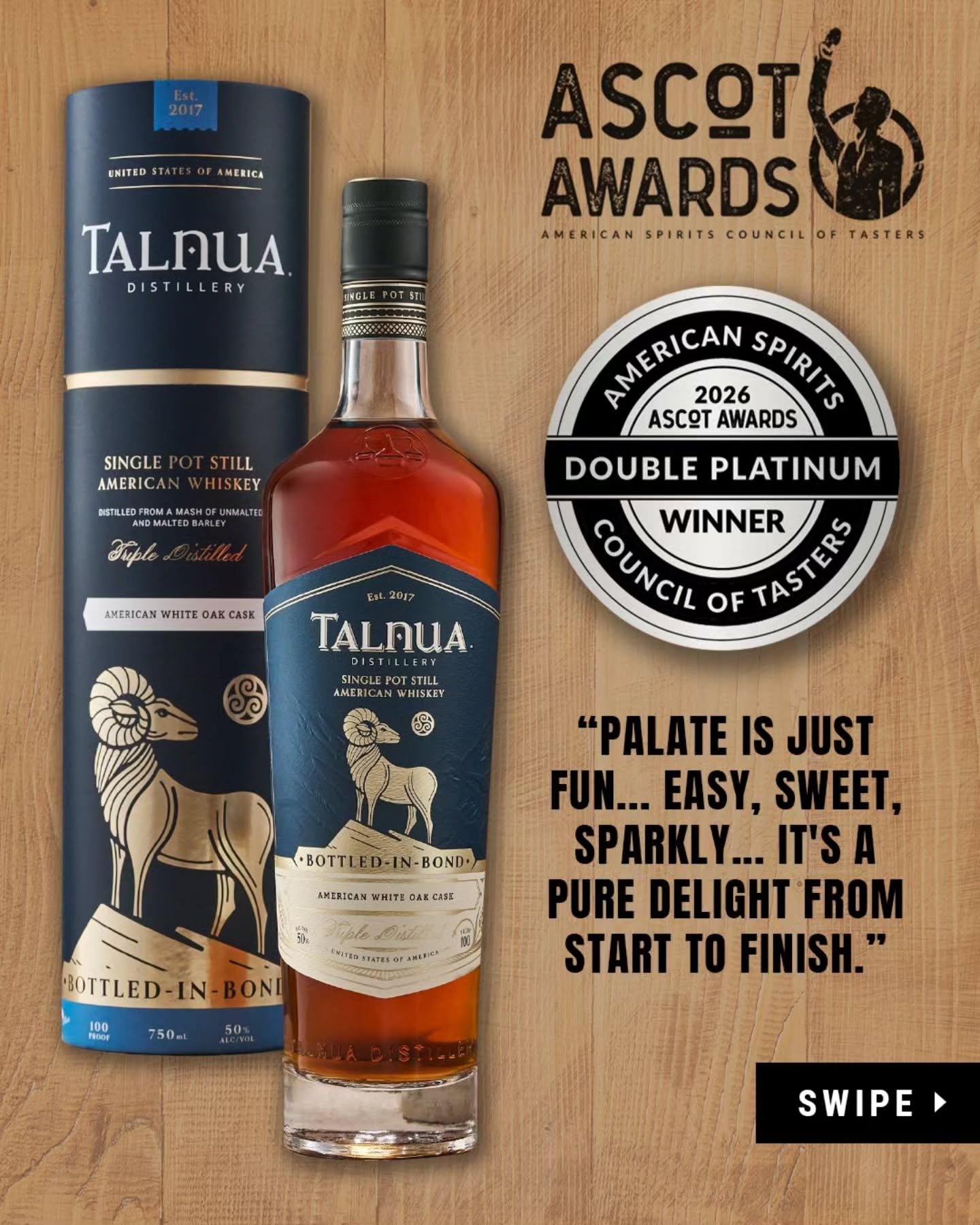We're honored to have several Talnua whiskeys recognized at this year's ASCOT Awards.
We're proud to see Colorado so well represented among the winners. The talent, craftsmanship, and innovation coming from our state's distilling community is truly inspiring.
Congratulations to our fellow Colorado distillers, and thank you to everyone who supports local craft spirits. We're grateful to be part of this community.
See the link in bio to check out all the ASCOT Winners. SlĆ”inte. š„