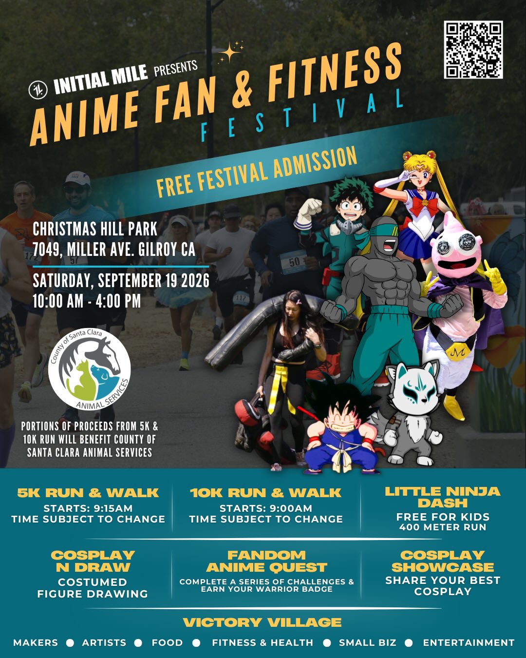 We’re counting down to our 2nd Annual Anime Fan & Fitness Festival, and we’re excited to share that the event is coming together piece by piece!
From races and fitness activities to cosplay, vendors, performances and more! Our event is leveling up and we can’t wait to reveal what’s in store.
Stay tuned for announcements, highlights and schedule updates in the months ahead! #animefanandfitnessfestival #initialmile #animefestival #fitnessfestival #bayareaevents