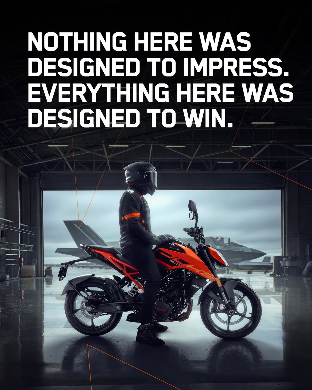 A hangar is meant for machinery that defies gravity.
The KTM 160 DUKE does it on two wheels.
Built to dominate, not to impress.
#KTM #KTMIndia #ReadyToRace #KTM160Duke
.
.
KTM Husqvarna Adyar