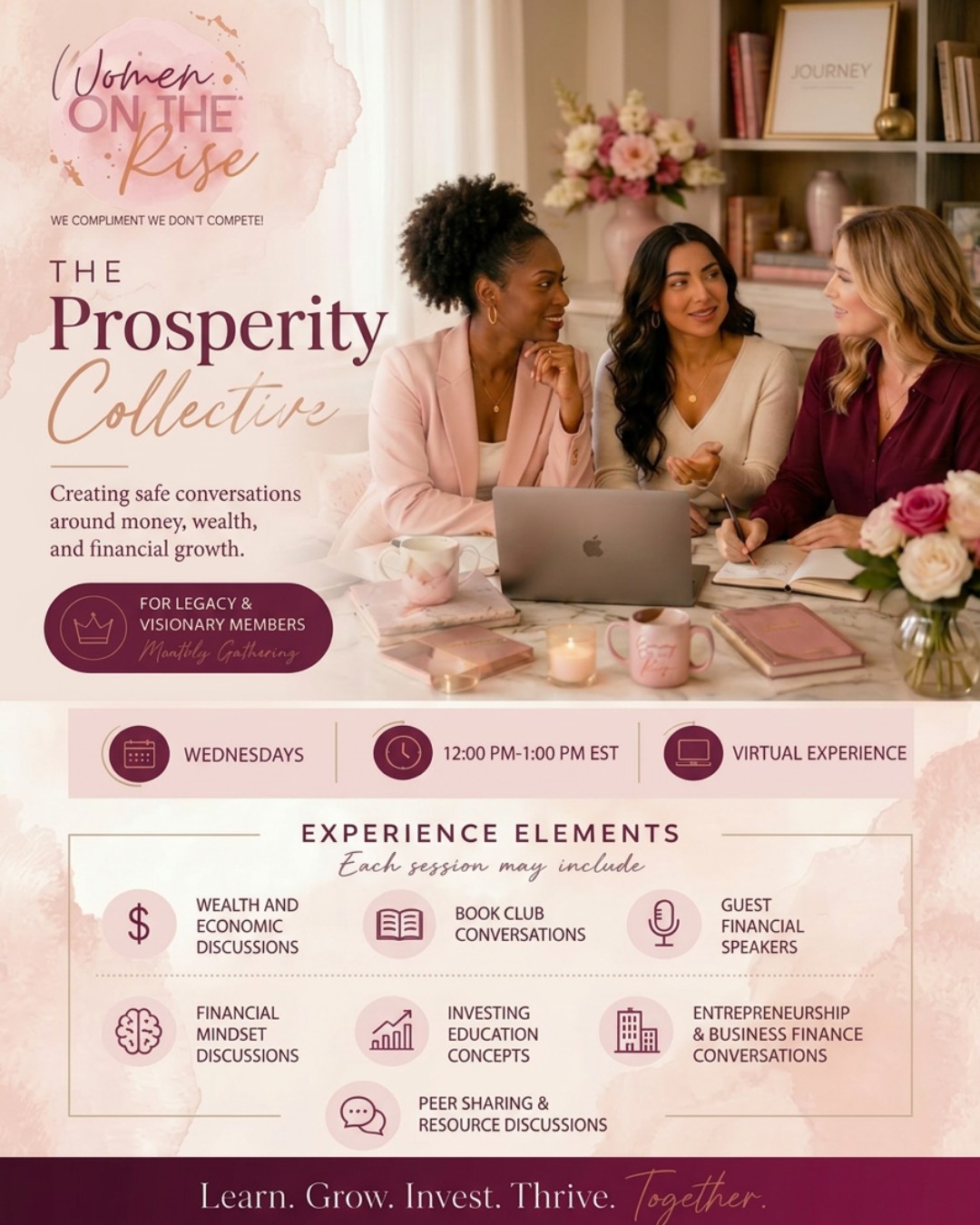 π°β¨ Let's Talk About Money.
For many women, conversations about money can feel uncomfortable, intimidating, or even off-limits. But what if we changed that?
Introducing πΏ The Prosperity Collective, a new monthly virtual experience created exclusively for Women on the Rise Legacy and Visionary Members.
This is a supportive, judgment-free space where women can come together to have honest conversations about money, wealth, financial growth, investing, salary negotiations, revenue streams, financial habits, and building the future they desire.
Whether you're working toward financial freedom, exploring new income opportunities, strengthening your money mindset, or simply wanting to feel more confident in financial conversations, this experience was created with you in mind.
Together, we'll learn, share, reflect, ask questions, and grow.
π
Wednesday, June 17th
β° 12:00 PMβ1:00 PM EST
π» Virtual via Zoom
π Open Exclusively to Legacy & Visionary Members
Ready to join the conversation?
Learn more and register at:
https://www.wotrinc.org/upcoming-events
#WomenOnTheRise #TheProsperityCollective #FinancialConfidence #WomenAndMoney #WealthBuilding #FinancialLiteracy #WomenSupportingWomen #MoneyMindset #WomenInLeadership #LegacyMembers #VisionaryMembers #FinancialEmpowerment