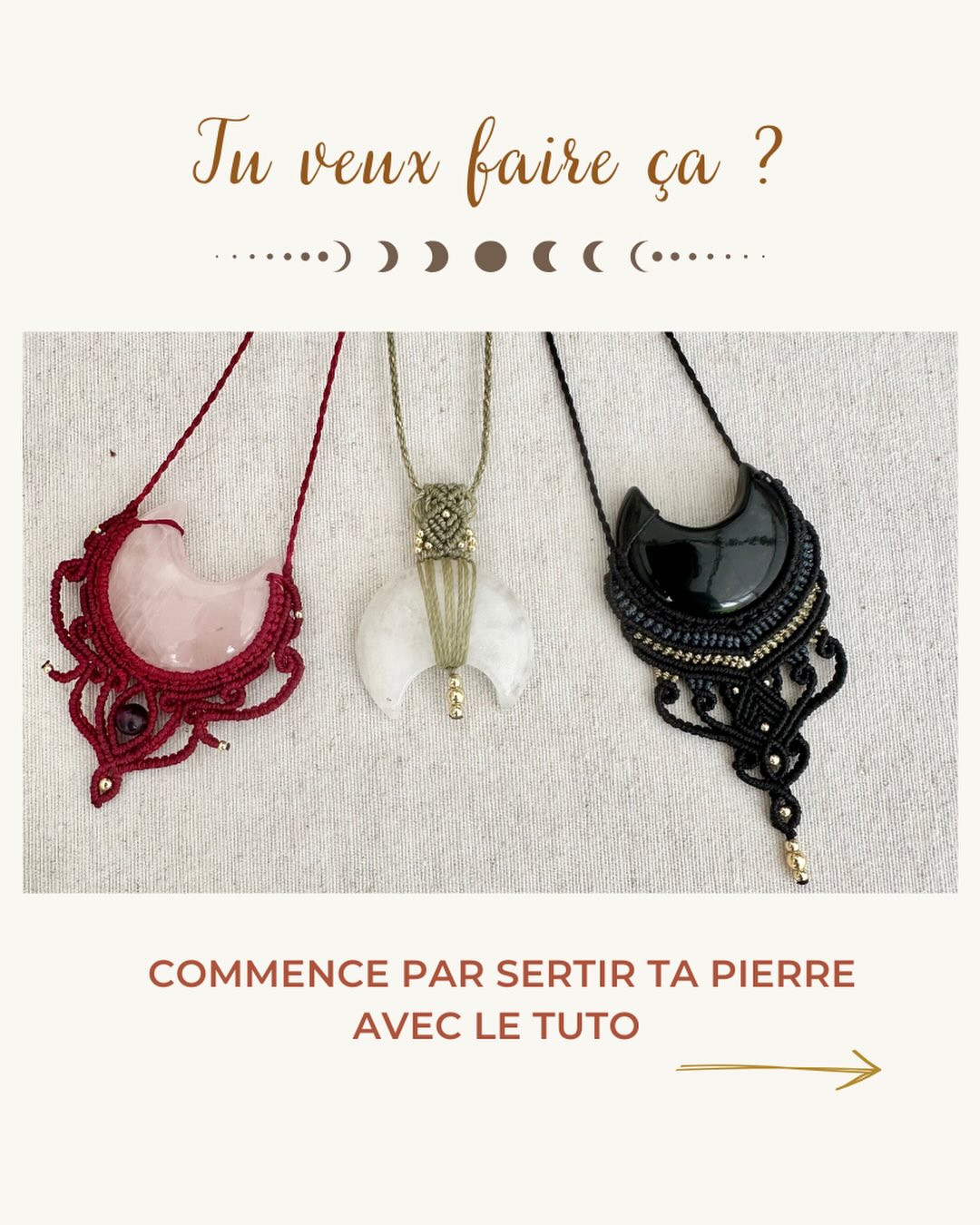 Voilà ce que j’ai fait avec les lunes que j’ai serti pour le tuto.
Tu préfères quelle version ?