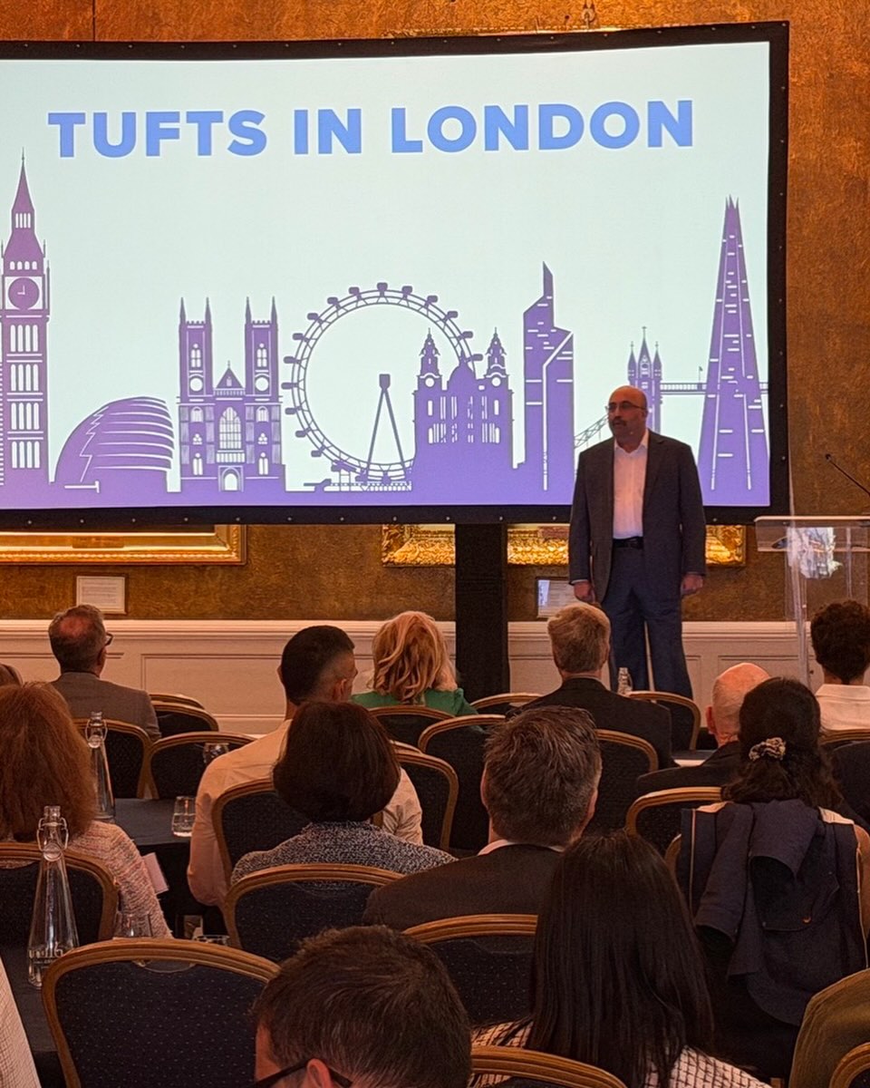 TIL/TIO staff and students joined Tufts alumni in London to hear President Kumar speak about Tufts’ plans for meeting present and future challenges. As always it was a great chance to meet alumni, seeing old friends and making new ones!
@tuftsalumnilondon @tufts_alumni @tuftsglobaled