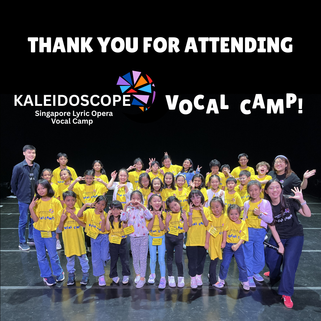 Thank you to everyone who came to our very first KALEIDOSCOPE Vocal Camp!
From our enthusiastic young participants to the parents, family members, and friends who supported them, thank you for celebrating two days of creativity, collaboration, and music-making with us.
It has been a joy to witness these young voices grow in confidence and share their final showcase with loved ones. Here's to many more musical journeys ahead! 🎶
#SingaporeLyricOpera #KaleidoscopeVocalCamp #YoungVoices #ArtsEducation #SupportTheArts