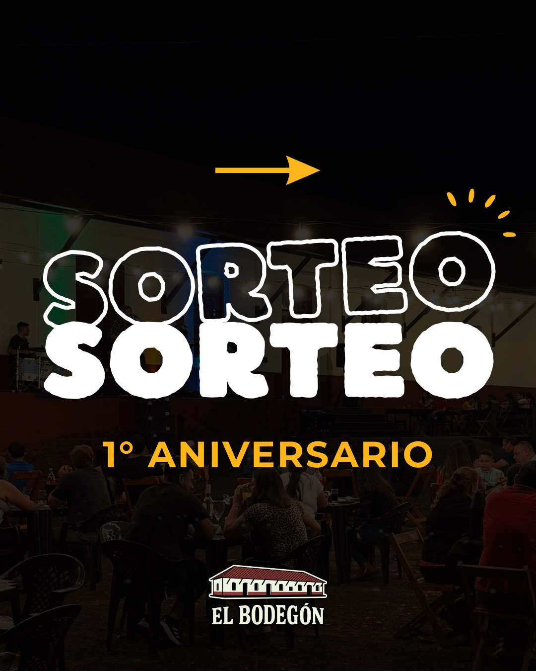 🎁 ¡SORTEO! 🎁
¿Cómo participar?
1️⃣ Dale ❤️ a esta publicación
2️⃣ Seguinos en Instagram @elbodegon.rest
3️⃣ Menciona en los comentarios a 2 amigos/as
4️⃣ 💫 ¡Doble chance! Subí esta publicación a tus historias y
etiquétanos 💌
📆El sorteo se realizará este viernes 12 a las 20:30hs.
¡Suerte para todos! 🍀