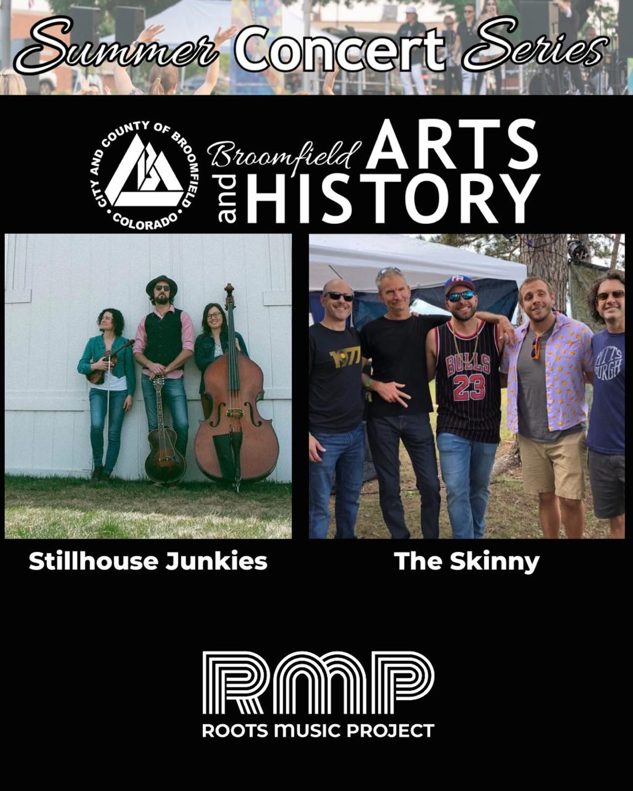 โ๏ธ๐ถ Come join Stillhouse Junkies @stillhousejunkies with The Skinny on Wednesday, July 8th for an unforgettable summer concert experience! โจ
Enjoy free family summer concerts in Broomfield โ all ages welcome to create musical memories and the perfect soundtrack to your summer ๐ณ๐ธ
Presented by the Arts and History Division of the Library, Arts, History and CSU Extension Department, this Summer Concert Series is packed with engaging live music and good vibes for the whole family ๐ซ
โฐ Starts at 6:00 PM
๐ Get your tickets at: RMPtix.com
.
.
.
#SummerConcertSeries #FamilyFriendlyEvents #LiveMusicColorado #BroomfieldEvents #RootsMusicProject