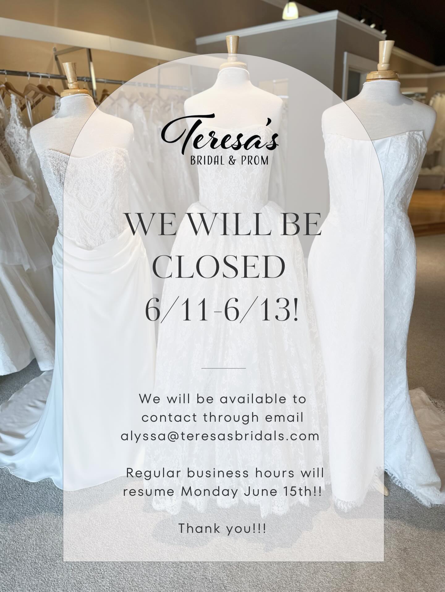 Hours this week!
Monday 3-6
Tuesday 3-6
Closed the rest of the week for a little r&r in between our crazy wedding schedule!🤩🤍 thanks for understanding!🫶🏼
