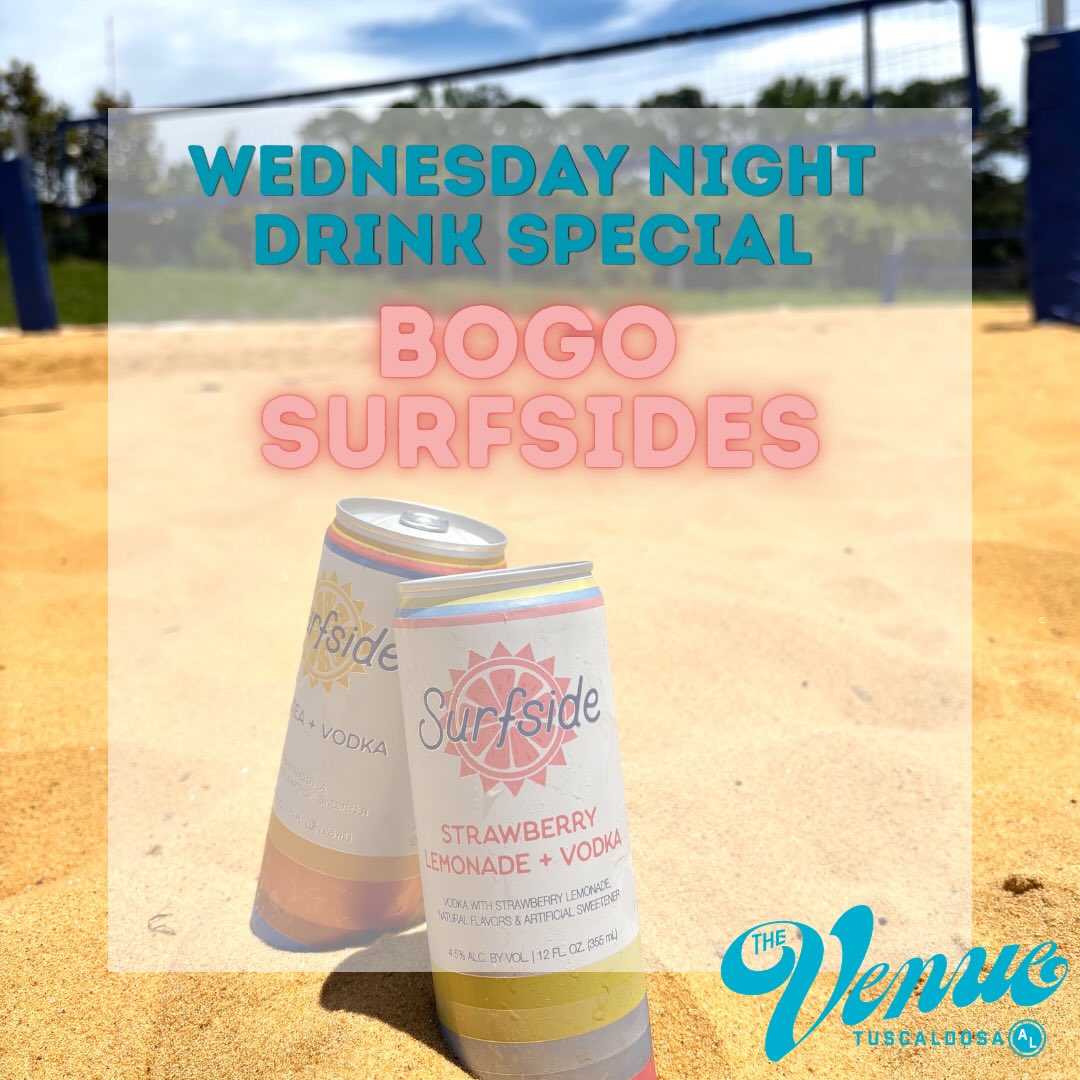 Looking to get through that mid-week slump? Come get BOGO Surfsides!! Every Wednesday Night 2-8 pm!! Now offering Lemonade & Tea variations!!☀️🌊🍋