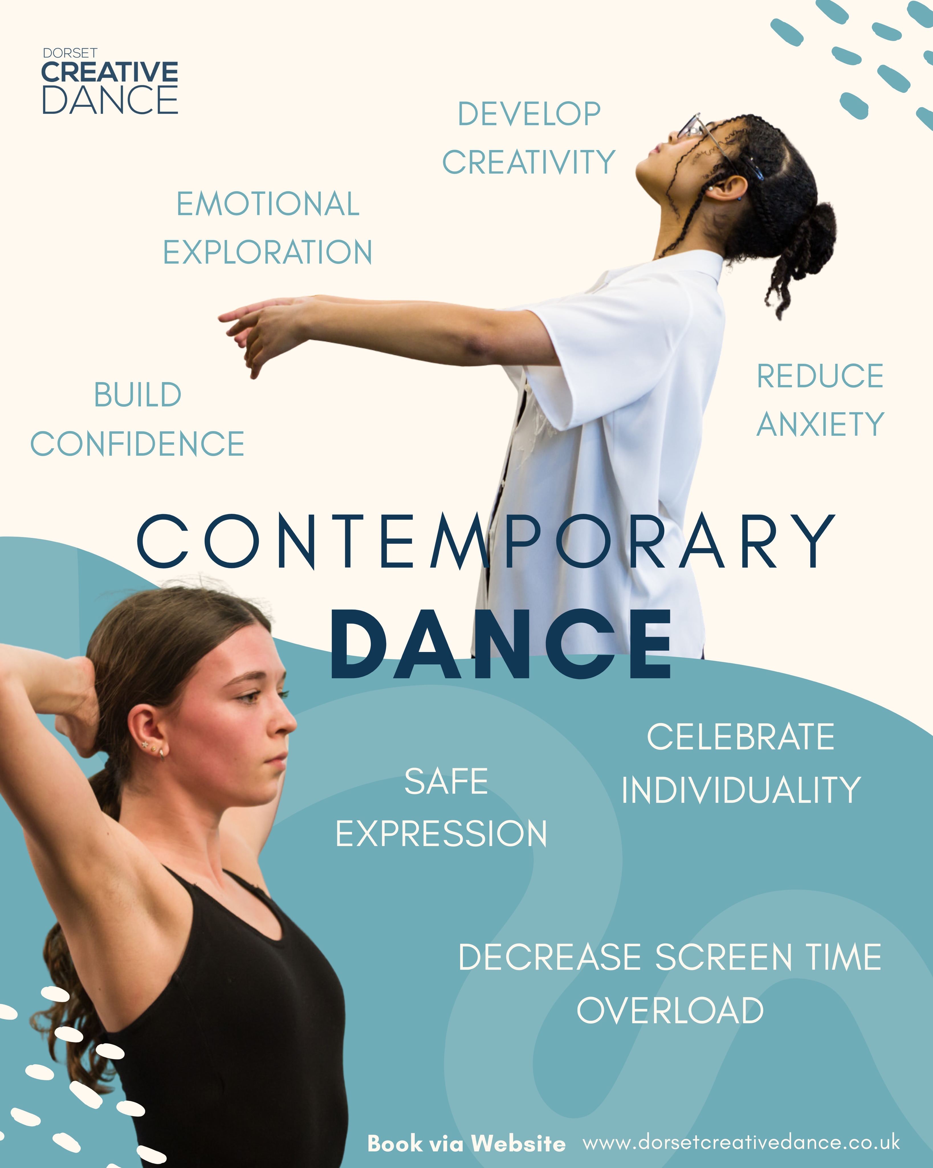 🩵 Why contemporary dance is beneficial for children… 🩵
We believe at Dorset Creative Dance that contemporary dance offers far more than physical movement; it is a practice that nurtures creativity, individuality, and overall wellbeing.
Contemporary dance provides a safe and supportive space to explore ideas, emotions, and movement without limitation, encouraging dancers to think creatively and trust their own instincts. It celebrates individuality by valuing personal expression over uniformity, recognising that every body, background, and movement style brings something unique and meaningful.
It also supports mental wellbeing by helping to reduce anxiety, offering a healthy balance away from screen time, and encouraging presence and mindfulness.
Physically, contemporary dance develops strength, flexibility, coordination, and body awareness, while mentally it builds confidence, resilience, focus, and emotional intelligence.
These highly transferable skills and benefits extend well beyond the studio; they are valuable in everyday life, education and future careers.
Book a contemporary dance class through our website (link in bio) 🫶🏻
We’d love to hear from you - DM us, email or WhatsApp
📧 info@dorsetcreativedance.co.uk
📞 07759 949478
👩🏼💻 www.dorsetcreativedance.co.uk
Photo credits @rambertgrades