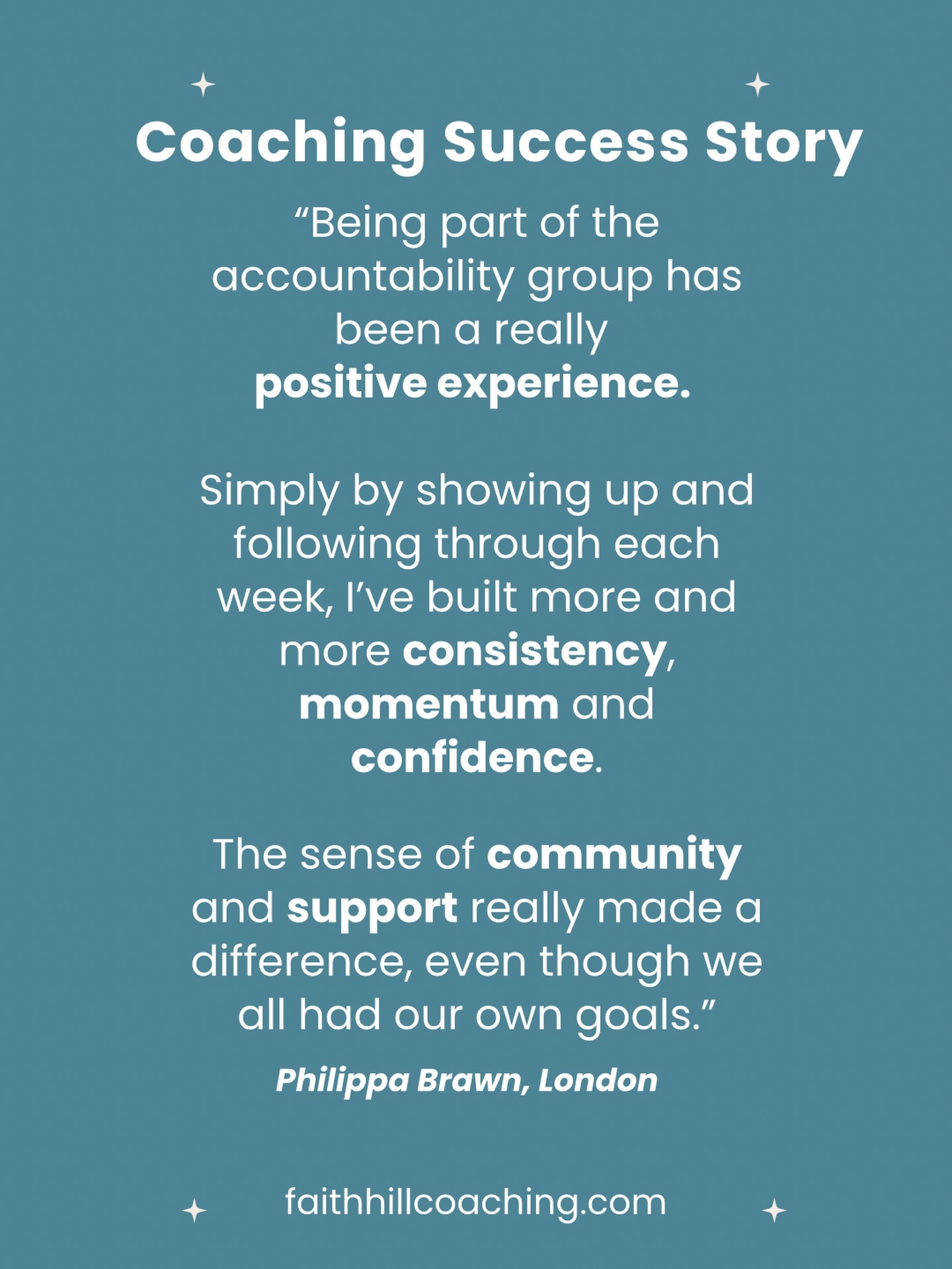 I just LOVE IT when I can help people tap into their own skills and create new habits, making them feel confident and empowered.
As a freelance motion designer, @philippabrawn.tv set goals to grow her business through new biz outreach emails and her LinkedIn and Instagram. In parallel, she also committed to improving her health and fitness.
She thrived in my last group and really motivated the rest of the group with wellness commitments, putting herself out there on social media plus reading more books instead of the dreaded doomscroll.
Only 2.5 weeks until my next online accountability group coaching programme gets started. 5 spots left. Less than £25 a week.
Are you in?
More info link in bio or DM me
#accountability
#lifecoach
#procrastination