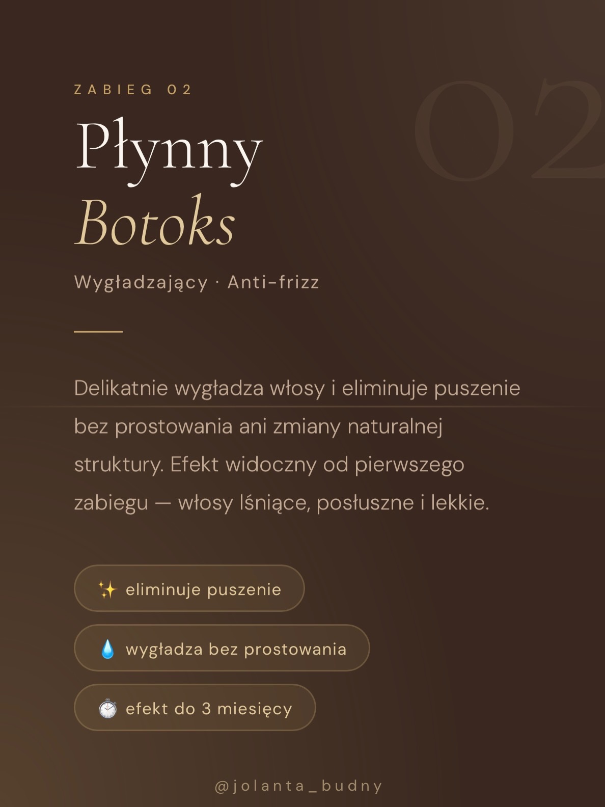 Botox na włosy — czym różnią się zabiegi i który wybrać? 🔍Botox na włosy to jeden z najczęściej wyszukiwanych zabiegów pielęgnacyjnych — ale niewiele osób wie, że to nie jeden, a trzy różne metody. Każda działa inaczej, daje inne efekty i utrzymuje się przez inny czas.Przesuń slajdy, żeby poznać wszystkie trzy 👉—🌿 Ampułka i maska botoksująca — regeneracja włosów bez zmiany struktury. Idealna na pierwsze oznaki zniszczenia. Efekt do 6 tygodni.💧 Płynny botoks na włosy — wygładzenie włosów i eliminacja puszenia bez prostowania. Polecany przy włosach puszących się i trudnych do ułożenia. Efekt do 3 miesięcy.✨ Botoks koncentrat — najsilniejszy zabieg botoksujący, porównywalny z keratyną. Delikatnie prostuje, wygładza i eliminuje frizz. Efekt do 6 miesięcy.—💌 Chcesz wiedzieć, który zabieg jest odpowiedni dla Twoich włosów? Napisz do mnie — wspólnie dobierzemy idealne rozwiązanie i umówimy wizytę.🎓 Jesteś fryzjerką lub stylistką i chcesz profesjonalnie wykonywać zabiegi botoxu? Zapraszam na szkolenie z botoksu na włosy — szczegóły w wiadomości prywatnej 💌#botoxnawłosy #botoxgliwice #botoxslask #szkoleniazbotoxu