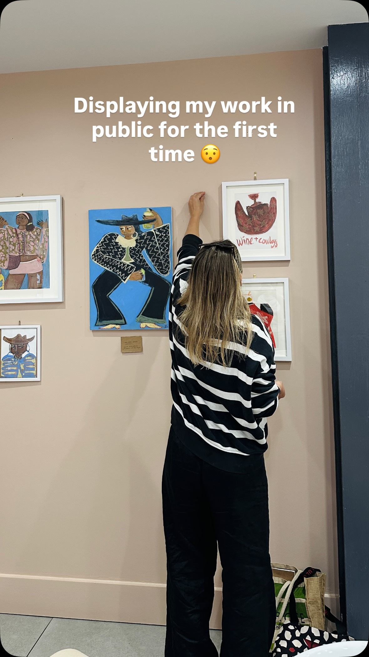 Scary, but exciting stuff!
I have not had my work displayed in public since I was at school, so I am extremely proud of myself for saying yes and thrilled to have my art hanging in such a cool space.
Thank you to the lovely gals at @yokeplymouth for the op to let me cover your walls with my work 🍸🪩🍋🟩
I am a big advocate that feeling uncomfortable every now and again is good for us and so I’m embracing putting my work out there, eeeee.
Thank god for Britney too, who always comes on the radio when you need a solid car jam.
My art will be in the salon for a little while, so keep your eyes peeled next time you go in.
🌀
🤎
🍋🟩
#cowgirlart #englishartist #artreveal #cowgirlpainting #wallartwork