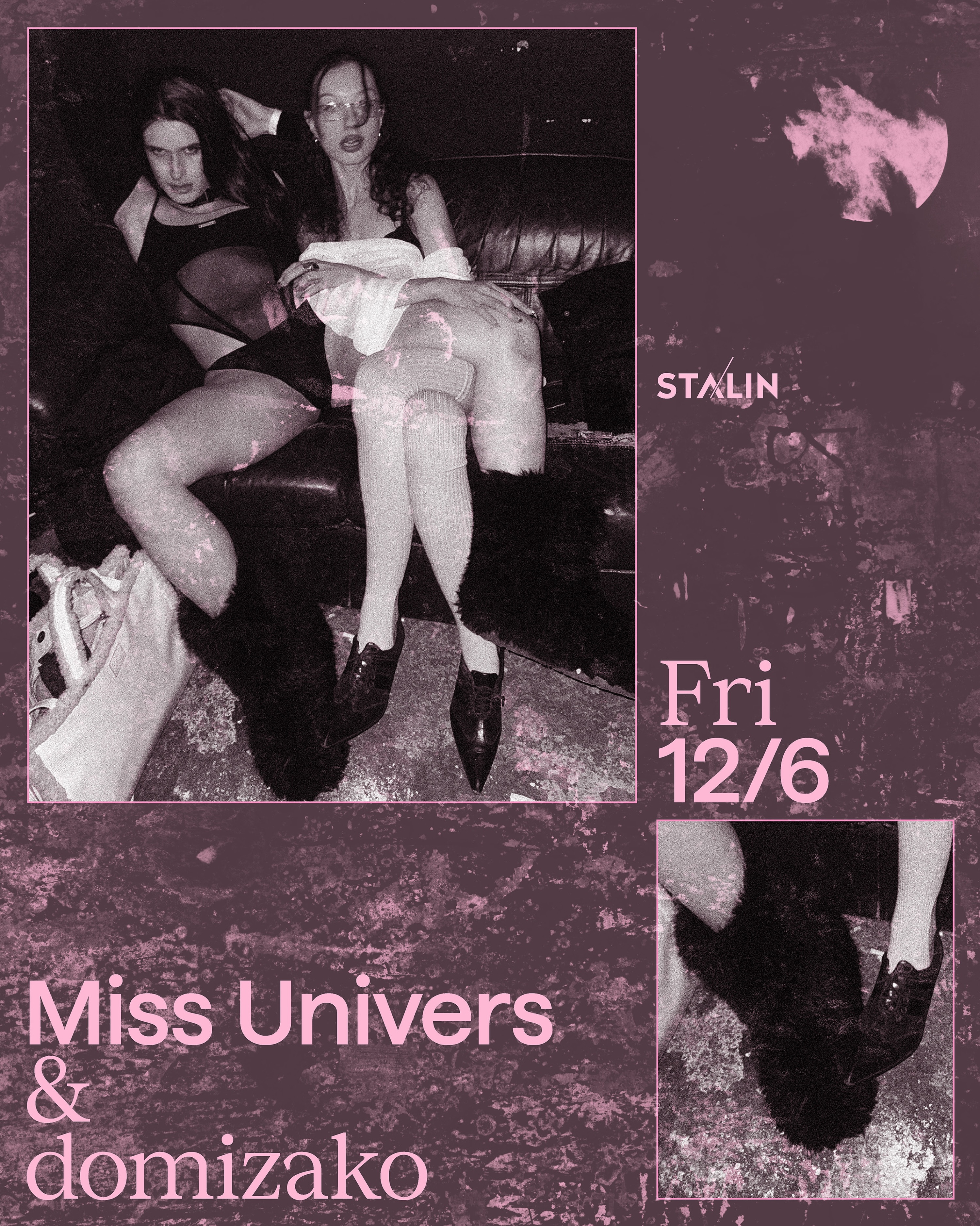 Miss Univers and domizako are taking the floor and we are absolutely here for it. Two artists who know exactly where they want to take you, one night that feels like something special. Miss Univers brings a presence that is all her own, the kind of warmth and power that hits you before the first drop even lands. domizako brings the same heat from her own angle. Together they make a lineup that we are genuinely excited about. Come as you are.
.