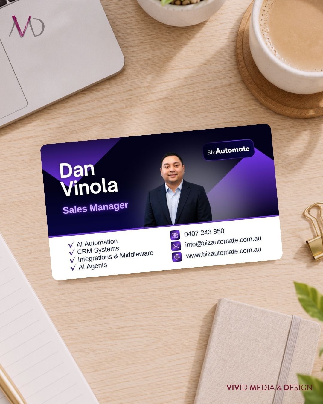 In a world of digital connections, a well-designed business card still leaves one of the strongest first impressions.🪪
More than just contact details, it's a reflection of your brand, your professionalism, and the confidence you bring to every conversation.
Ready to make every introduction count? ✨
Check us out at www.vividmediadesign.au�
#VividMediaDesign #NewsletterDesign #EmailMarketing #CreativeStudio #SocialMediaManagement #DesignThatConnects #DigitalDesign #VisualStorytelling #CreativeInspo #ContentDesign #ModernDesign #WebsiteGoals
