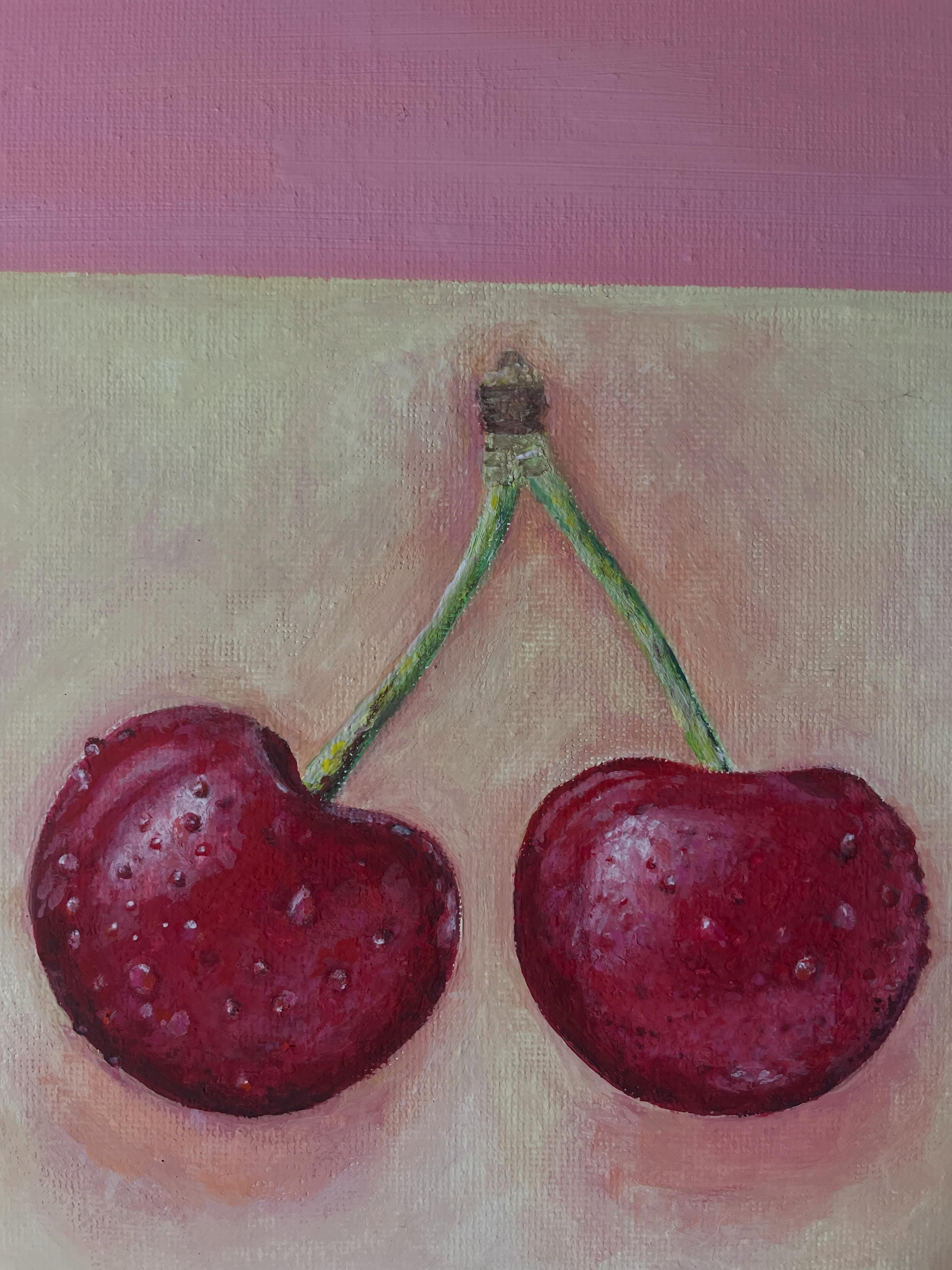 Cherry painting fun today. I spent so much time getting these cherries at a point where I am happy with it. It was the water drops that got me! Video to come #cherrypainting #originalpaintng #gouchepainting #melbourneart