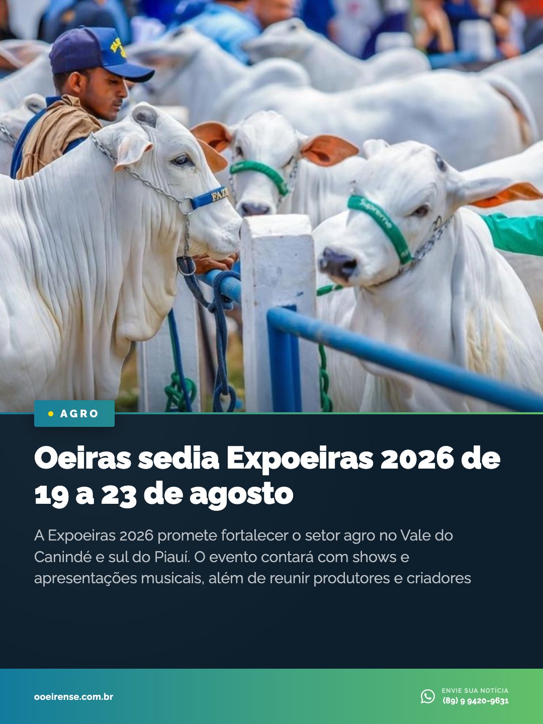 Oeiras se prepara para receber a Expoeiras 2026, um dos eventos mais aguardados pelos produtores rurais da região. A exp