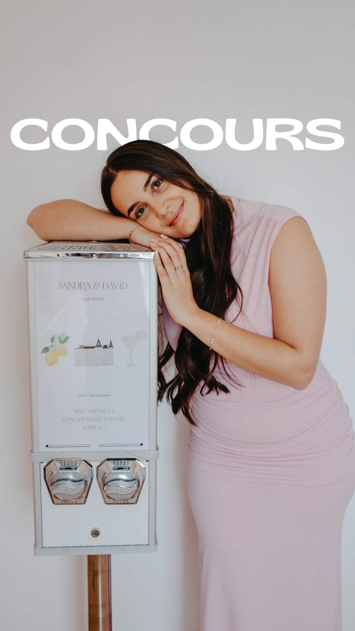Tente ta chance pour remporter la vending machine pour ton mariage 💍👰🏻♀️
Pour participer il suffit de :
- être abonné
- liker la vidéo
- republier la vidéo
- commenter en indiquant la date du mariage et le lieux du mariage et en identifiant une amie
Tu as jusqu’au 21 Juin pour participer
Concours valable dans la France entière
Bonne chance 🍀
🎥 : @margot.duquesne
#concours #mariage #vendingmachine #animationmariage