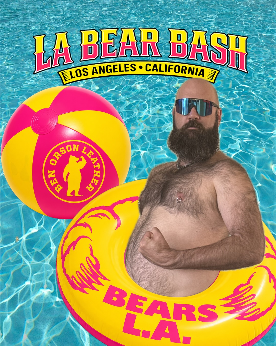 Announcing the first annual LA Bear Bash 8/8-8/16
Presented by Bears LA & Ben Orson Leather.
Join us for a week of fun, sexy bear events culminating with the Bear LA and Cub LA contest at @eagle_la 8/15 9pm-2am.
This belly is sure to make a big splash. Follow @bearslaofficial on Instagram or visit bearsla.org for more information.