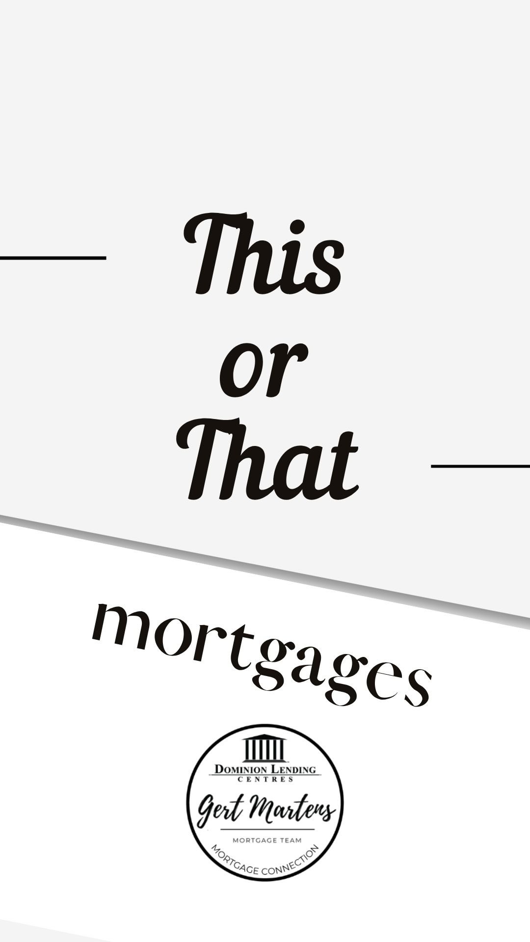 Have you ever wondered which option are team would pick for common mortgage choices? Just like our clients each member of our team has personal preferences that align with life goals! If you are looking for a mortgage trust our experienced mortgage team!
Gert Martens- Mortgage Broker
Dominion Lending Centres- Mortgage Connection
gertmartens.ca
#grandeprairiemortgagebroker #grandeprairierealestate #gertmartensmortgageteam #albertamortgagebroker