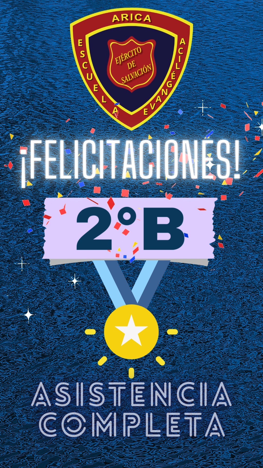 Felicitaciones al 2do básico "B" por su asistencia completa el día de hoy. ¡Que no falte ninguno!👏👏👏