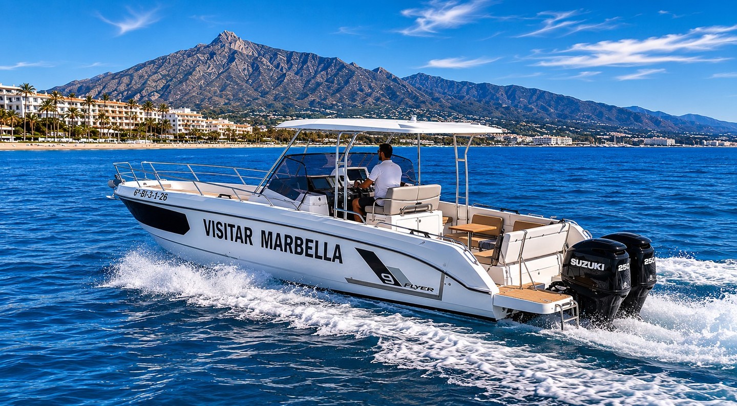 Step aboard our Beneteau Flyer 9 SPACEdeck for a private Marbella escape crafted just for you. With cushioned seating and a shaded deck you can relax in comfort, while easy water access makes snorkelling and swims effortless for the whole family. Our skipper-led, small-group charters deliver personalised service, privacy and relaxed luxury—perfect for couples, families or friends seeking an authentic coastal experience. Link in bio. What part of the day at sea do you love most? 🌊⚓️🏖️ #MarbellaCharters #LuxuryBoatHire #SeaEscape #BeneteauFlyer9 #PrivateBoat