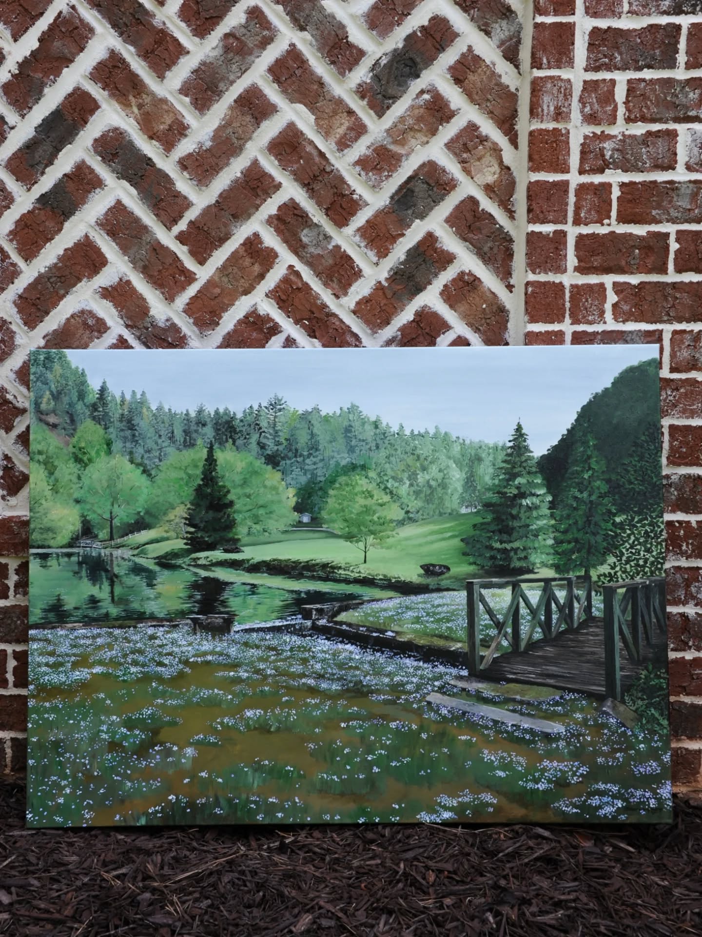 Some details of my most recent commission piece. This 30x40 Acrylic painting depicts a beautiful view from my client's home in the mountains. What a privilege it was to paint such a beautiful scene! The colors and tones evoke peacefulness and tranquility.
If you are interested in adding a custom work of art to your collection, or maybe you want to purchase your first piece, please email me at cbwdesignllc@gmail.com or send me a DM. I would love to work with you to create a special piece for your home and family!
"Serenity in Bloom"
30x40 Acrylic Painting