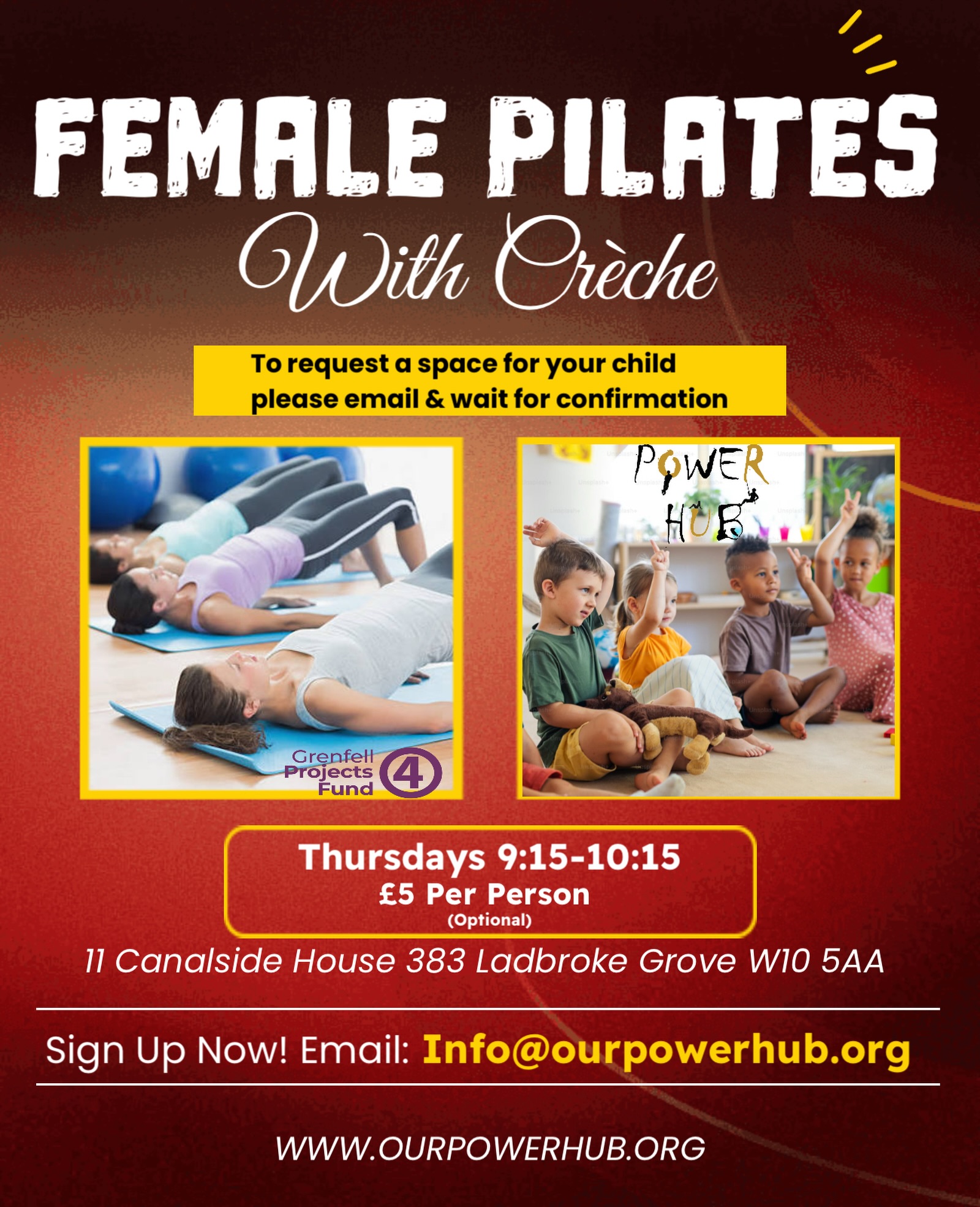 🧘♀️ PILATES WITH CRÈCHE 🧘♀️
Take time for yourself every Thursday at Our Power Hub CIC.
Our Pilates sessions are designed to help you build strength, improve flexibility & focus on your wellbeing in a calm, supportive environment. Whether you’re new to Pilates or have experience, you’re welcome to move at your own pace & enjoy an hour dedicated to you.
✨ Open to all levels
✨ Supportive & welcoming atmosphere
✨ Improve strength, flexibility & posture
✨ Crèche
Because looking after yourself is just as important as looking after everyone else. 💜
⚠️ Places are limited & booking is essential. If you require a crèche space, this must be requested when signing up.
📍 Our Power Hub CIC
📧 info@ourpowerhub.org
#WomensWellbeing #PilatesWithCreche #FitnessForAll #SelfCare #MoveFeelBetter