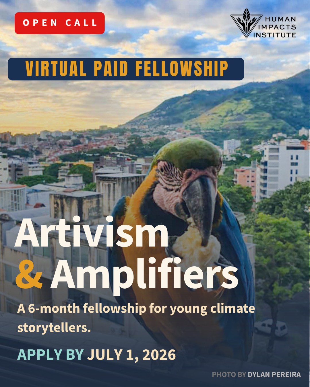 🌍🎨 OPEN CALL: Artivism & Amplifiers Fellowship 2026
🔗 For more information and to apply: Visit our Link In Bio
🚨 Application Deadline: July 1, 2026, at 9:00 AM GMT+2
We're seeking young climate changemakers from the Global North and Global South to join a paid, six-month virtual fellowship (September 2026–March 2027) focused on climate justice, intercultural collaboration, and creative storytelling.
Throughout the fellowship, participants will:
- Build meaningful partnerships across regions and cultures
- Deepen their understanding of climate science, policy, and advocacy
- Strengthen their skills in creative communications and storytelling
- Collaborate on climate action campaigns, installations, and exhibits with guidance from artists and creative professionals
- Showcase their work as part of the Creative Climate Awards 2027
---------------------
Buscamos jóvenes agentes de cambio climático del Norte Global y del Sur Global para unirse a una beca virtual remunerada de seis meses (septiembre de 2026–marzo de 2027) centrada en la justicia climática, la colaboración intercultural y la narración creativa de historias.
A lo largo de la beca, las personas participantes:
- Establecerán alianzas significativas entre regiones y culturas
- Profundizarán su comprensión de la ciencia climática, las políticas públicas y la incidencia
- Fortalecerán sus habilidades en comunicación creativa y narración de historias
- Colaborarán en campañas de acción climática, instalaciones y exposiciones con la orientación de artistas y profesionales creativos
- Presentarán su trabajo como parte de los Premios Creative Climate 2027
#ClimateAction#OpenCall#ClimateActivism#CreativeActivism#ClimateFellowship#VirtualFellowship#Artivism#ClimateJustice#YouthClimateAction