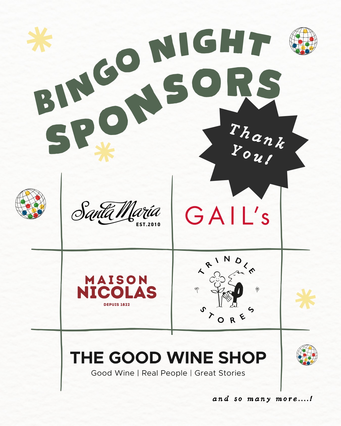 Just some of the brilliant local businesses supporting Bingo Night and our fundraising efforts for the annual village christmas lights!
Bingo Night is going to be brilliant fun. Santa Maria Pizza, a welcome drink, a bar and a raffle!
Buy your tickets via the link in our bio now!