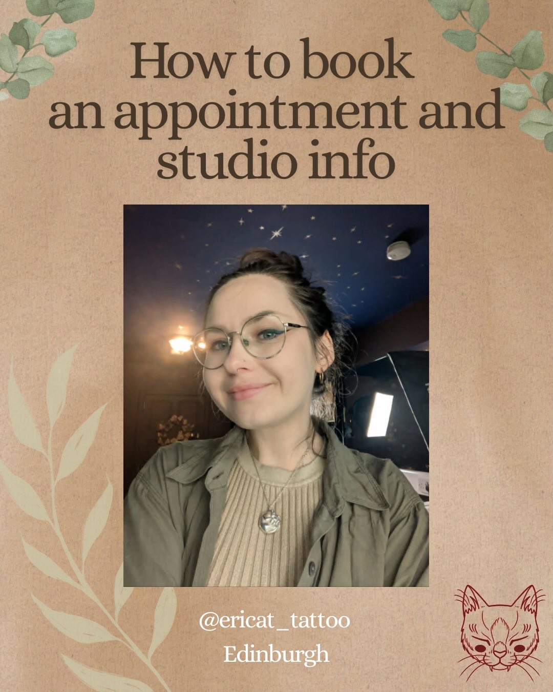 A little bit about me and our studio, how to make an enquiry, what kind of things I like to work on! 🦋✨🌿🐸
Based a short way out of the city centre, in a cosy, peaceful sanctuary of creation.
To make an enquiry please fill in the form linked in my bio. 🌿✨🫶🏼🦋🐌
#edinburghtattooartist #edinburghtattoo #illustrativeblackwork #tattooedinburgh #blackworktattoo