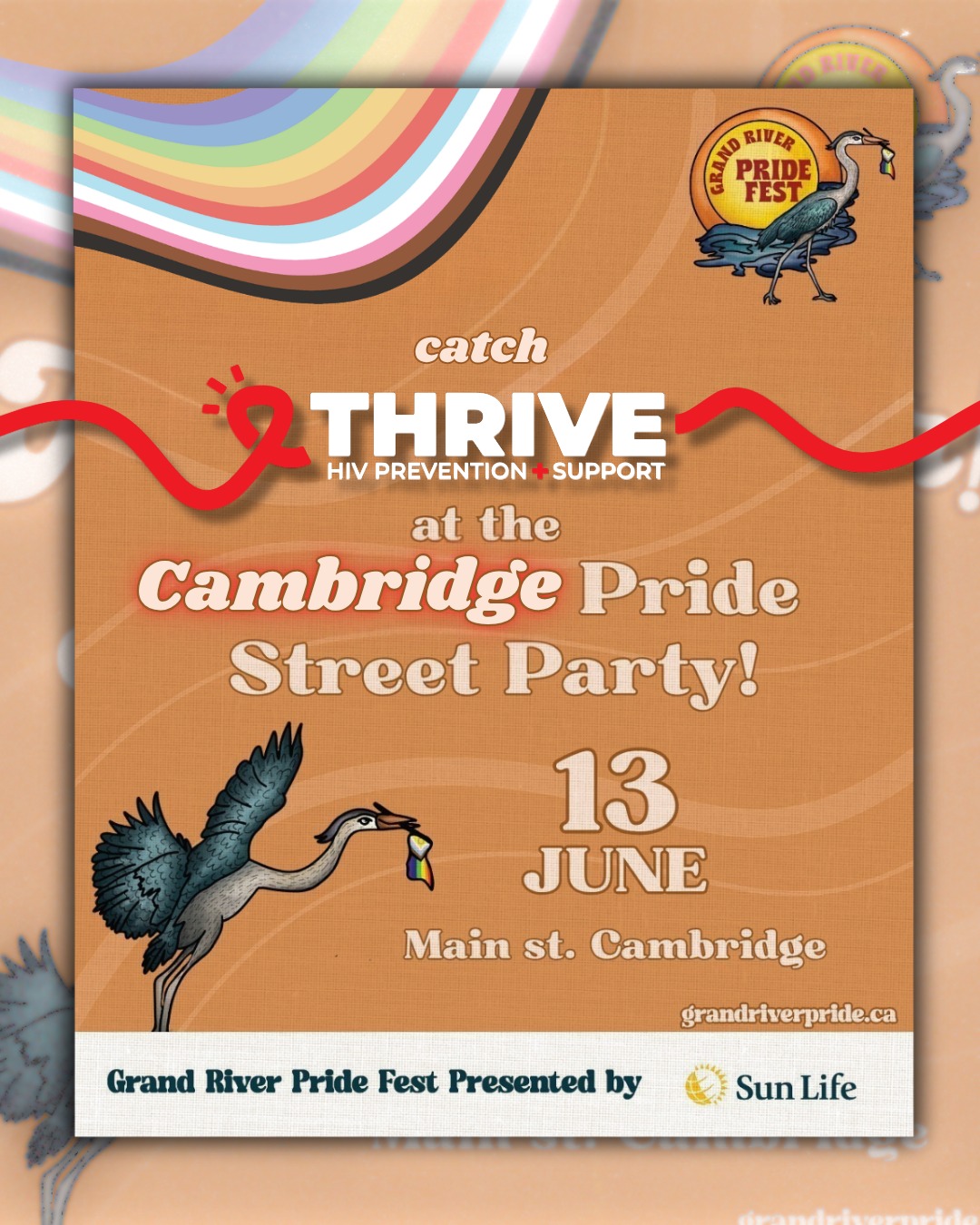 Grand River Pride is bringing the party to the streets of Cambridge! Find us at the Cambridge Street Party on June 13, 1-8 PM to play fun games, get cool swag, learn about HIV and more, or even just to say hi in your fab pride outfits! #pride #grandriverpride #safersex