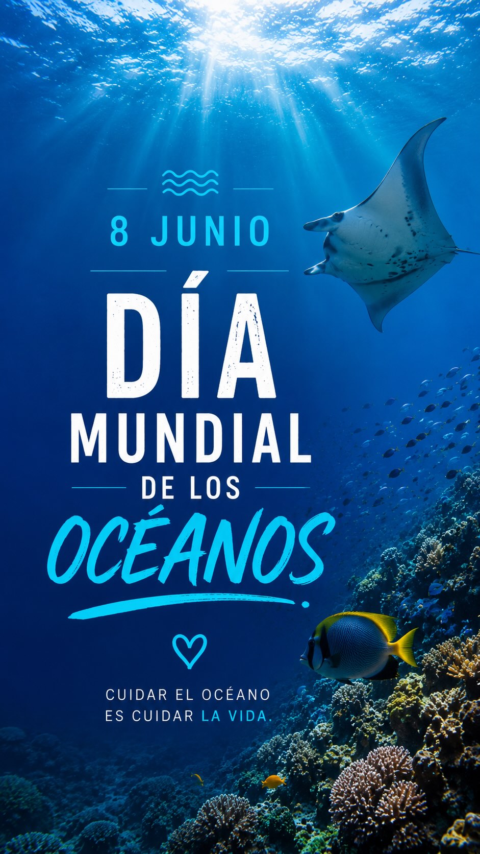 ¿Nos encantaría saber Cuál es tu recuerdo más bonito relacionado con el mar?
Hoy celebramos el Día Mundial de los Océanos.
Pero no se trata solo de una fecha en el calendario.
Se celebra porque los océanos hacen posible la vida tal como la conocemos.
Cubren más del 70 % de nuestro planeta, regulan el clima, producen gran parte del oxígeno que respiramos y son el hogar de una biodiversidad extraordinaria.
Sin embargo, más allá de los datos, hoy es una oportunidad para detenernos un momento y recordar algo importante:
El océano no es un lugar lejano.
Está presente en cada respiración, en cada gota de lluvia y en el equilibrio que hace habitable nuestro planeta.
Hoy celebramos su belleza, su fuerza, su misterio y toda la vida que alberga.
💙 Feliz Día Mundial de los Océanos.
