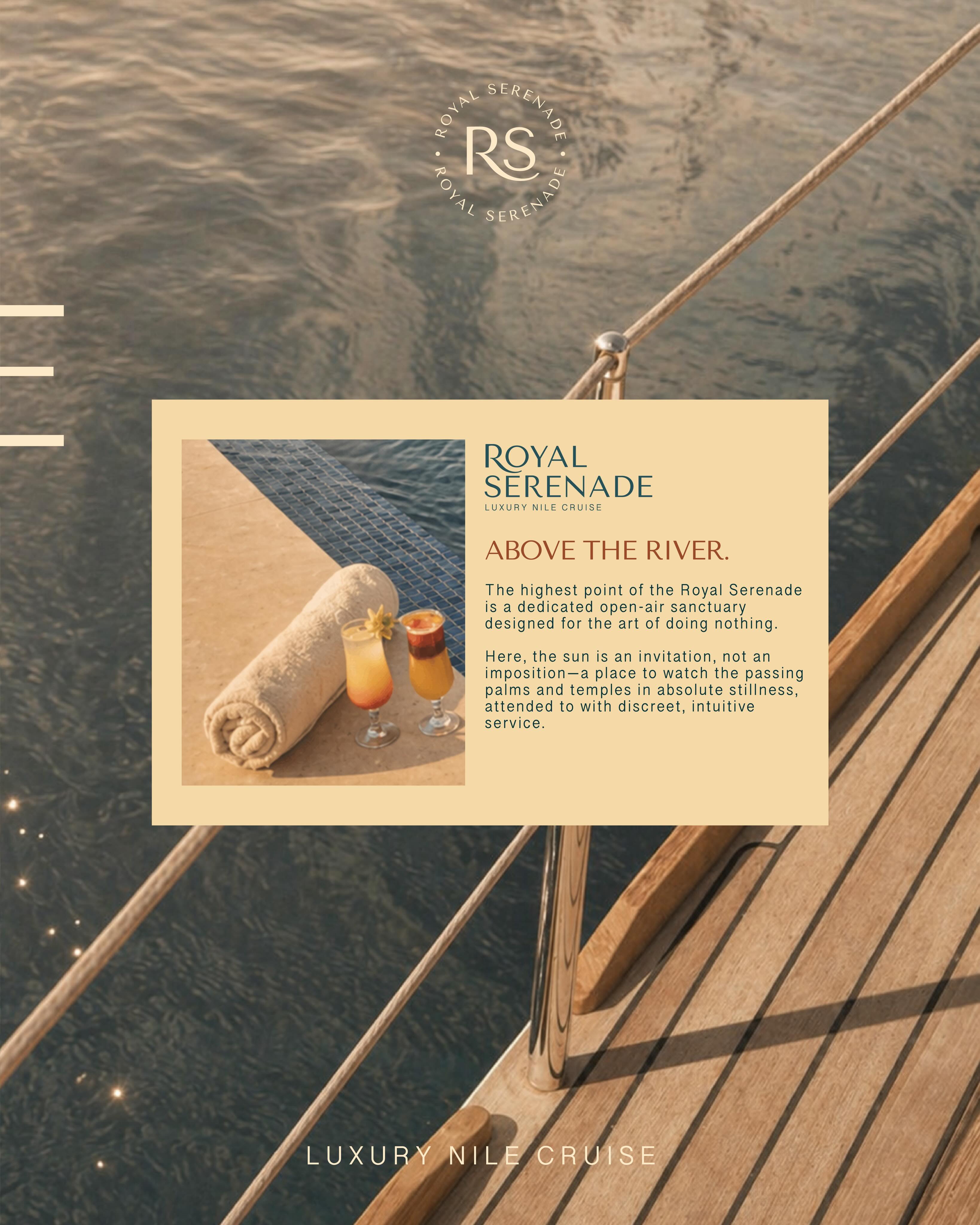 Crafted for @msroyalserenade , a branding experience designed with meticulous detail to mirror the elegance of life on the Nile. From refined finishes to timeless visual elements, every touchpoint was created to embody the sophistication, exclusivity, and serenity behind a truly luxurious journey.
.
Check the full Branding at our website www.whiteyard.co