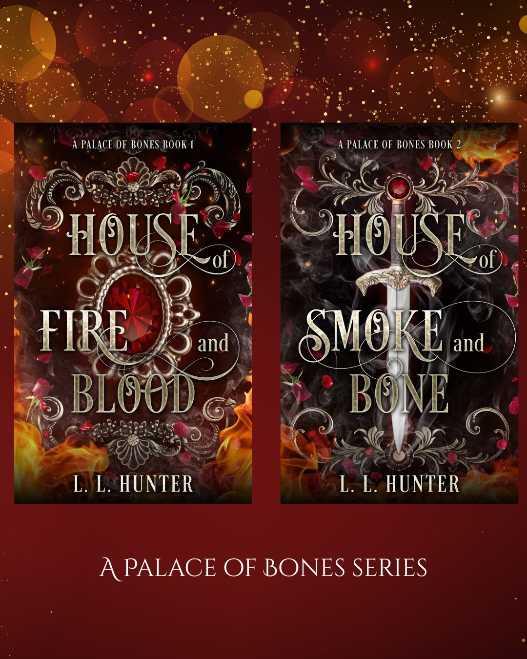 A Palace of Bones series is a spin off series to the Midnight Ball trilogy. It centres around the stories of twin witches discovering who they are and coming into their powers. There's also a bit of a love triangle...
Read the complete duology now: https://www.llhunterbooks.com/a-palace-of-bones-series