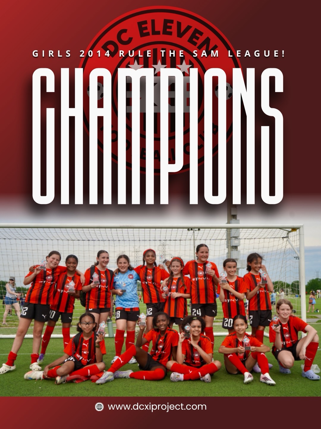 CHAMPIONS OF THE SAM SELECT LEAGUE! They went, they fought, they conquered! 🏆👧🔥
Huge congratulations to our phenomenal Girls 2014 squad, who officially took home the Championship trophy this past Saturday! 🥇⚽
What a legendary finale to an absolutely incredible Spring 2026 season. Competing in the 2014/2015 (U11/U12) Girls division, these young athletes showed the entire league what DCXI is made of: heart, relentless grit, and flawless teamwork. From the opening whistle to the final seconds of the match, they played like true champions.
We are incredibly proud of their development, their focus, and the beautiful soccer they displayed on the pitch. A massive shoutout to our dedicated coaching staff for leading the way, and to our amazing soccer parents whose energy on the sidelines carried this team all the way to the gold! 🎒❤️
The future of women’s soccer is bright, and it starts right here. 🌟
LEAVE YOUR CONGRATULATIONS BELOW! 👇 Let’s flood the feed with love for our Champions! Drop a “🏆”, “🥇”, or a supportive comment to celebrate the Girls 2014 squad today! ⬇️👑
#DCXIAcademy #Champions #SAMSelectLeague #girlsinsoccer #DMVSoccer