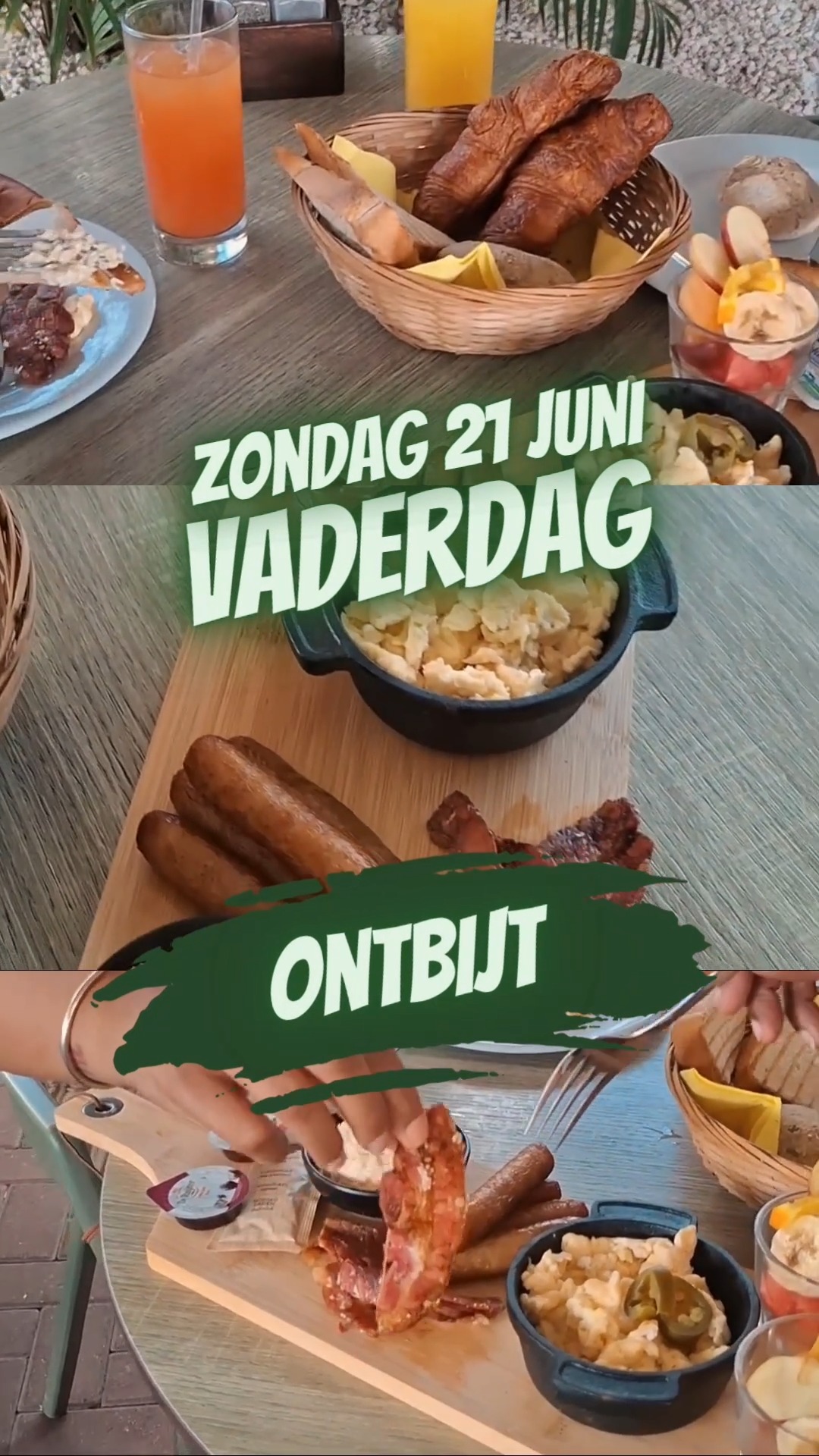 Verras je vader deze Vaderdag met een heerlijke, uitgebreide ontbijtplank bij Plein Café Wilhelmina! Geniet van een ontspannen ochtend op ons terras met een rijkgevulde ontbijtplank vol lekkers:
Scrambled eggs met toast
Sausages & crispy bacon
Verse croissant met roomboter, jam & chocoladepasta
Verse fruitsalade
Luxe minibroodje met kipsalade
XCG 35,- per persoon
Reserveer op tijd en maak van Vaderdag een gezellige ochtend samen!
Liever iets anders? Dat kan natuurlijk ook!
Je kunt gewoon bestellen van onze reguliere menukaart, van andere ontbijtgerechten tot iets kleins voor de kinderen of gewoon een lekkere koffie met iets erbij. Reserveer gerust een mooi tafeltje in de schaduw.
📍 Reserveer nu jouw tafel