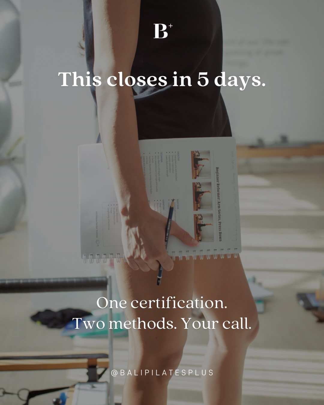 This closes in 5 days.
If the Mat and Reformer Teacher Training has been on your radar, this is the moment to move on it.
This certification covers both methods, giving you a complete Classical Pilates teaching foundation. And if you are not sure whether to take the full course or just one portion, we are happy to help you figure out what works best for you.
Just send us a DM.
Led by Vianca. Small group. Bali. Early bird pricing still available until June 15, 2026
Registration closes August 7, 2026. Link in bio.
#BaliPilatesPlus #PilatesTeacherTraining #MatAndReformer #TeachPilates #PilatesBali