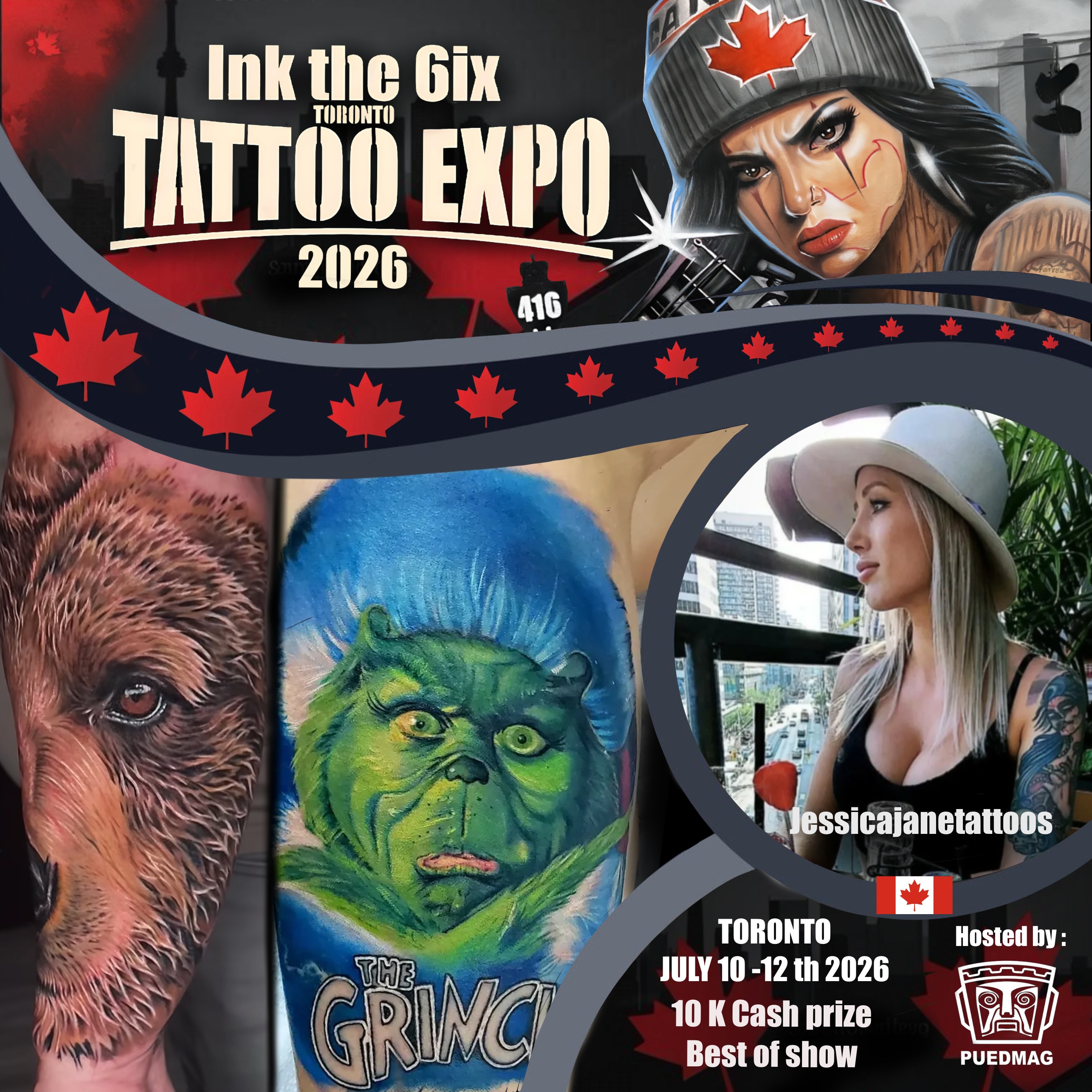 Welcome @jessicajanetattoos to the second edition of @inkthe6ixtorontotattooexpo, happening July 10-12, 2026, at the Enercare Event Centre in Toronto!
If you guys want to say what’s up or get some insane colour realism, make sure to DM her directly.
Don’t miss the opportunity to meet her, check out her work, and get tattooed at one of Canada’s biggest tattoo events.
We the North.
You either win with us or watch us win.