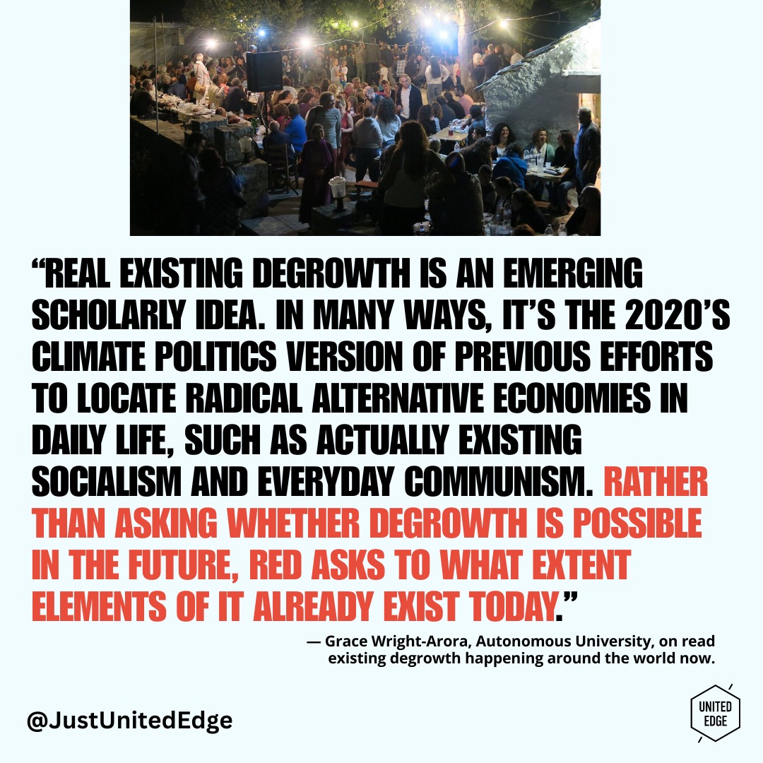 Another economy is possible, and it's already happening.
"Real Existing Degrowth" is the notion that alternatives to capitalism are not merely theoretical visions for the future, but are already being practiced in communities around the world. From cooperative living and mutual aid networks to community kitchens, commons-based resource management, and local systems of care, these initiatives challenge the assumption that endless economic growth is the only path to prosperity. Instead, they ask a different question: how can we live well within planetary boundaries while strengthening community, equity, and collective wellbeing?
Perhaps the most important contribution of these experiments is not that they provide a single blueprint for the future, but that they expand our collective imagination about what is possible beyond the growth-at-all-costs model that dominates contemporary economic thinking. Read more here: https://bit.ly/4uk2pXn
#Degrowth #AlternativeEconomies #PostGrowth #ClimateJustice #EconomicTransformation #SolidarityEconomy #SystemsChange #CommunityResilience #SustainableFutures #JustFutures