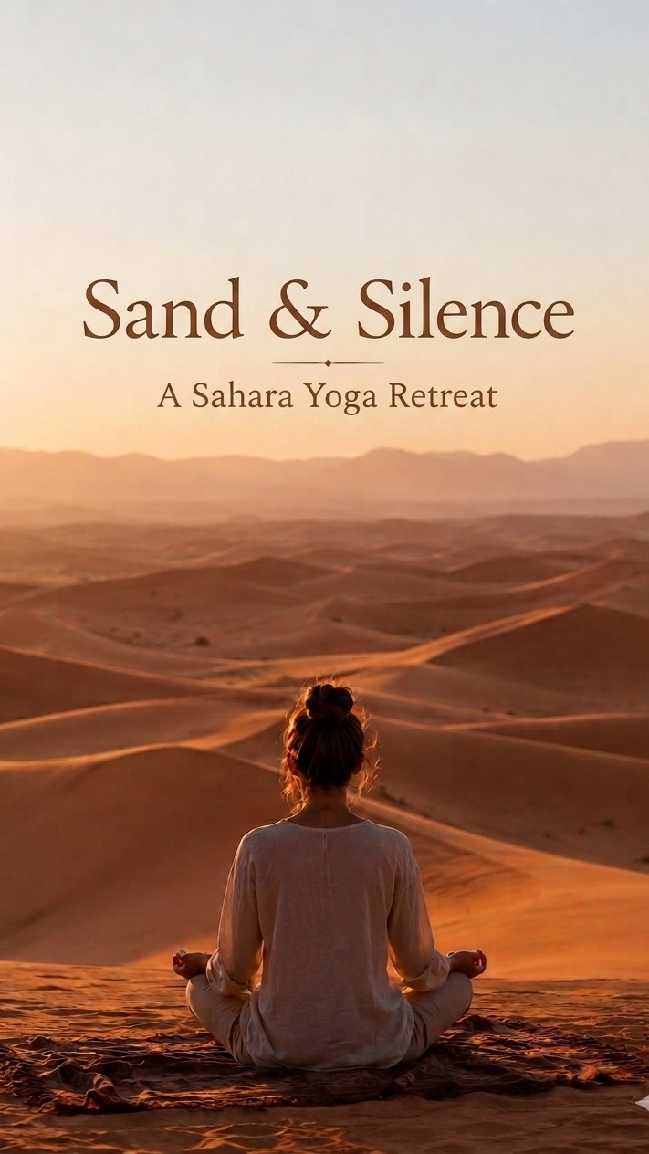 .
✨ Sand & Silence – Sahara Desert Retreat
🐪 13–19 February 2027
Join me for an unforgettable journey into the heart of the Sahara, where we’ll walk with the rhythm of the land, wake with the rising sun, and fall asleep beneath an endless sky of stars.
For a few days, we’ll leave behind the rush of everyday life and embrace the beauty of simplicity, inspired by the wisdom of nomadic living. Together, we’ll share tea, stories, and songs around the bonfire, practice yoga and meditation, exchange Thai Yoga Massage, and immerse ourselves in the silence of the desert.
The desert has a way of reminding us what it means to listen—to the wind, the silence, and ourselves.
More information and booking via the link in my bio
#desertretreat #sandandsilence #skyfullofstars #trekking #simplicity
