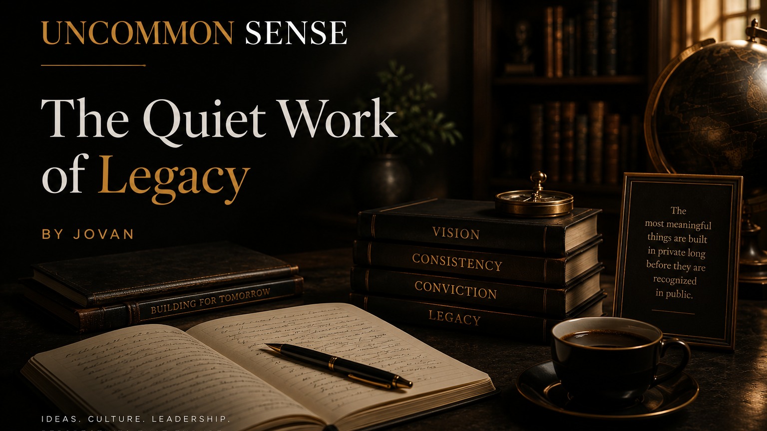 We often think of legacy as something left behind.
A reputation. A title. A body of work.
But what if legacy is not something we leave?
What if it is something we build every day through the standards we uphold, the promises we keep, and the values we choose to practice when no one is watching?
This week's Uncommon Sense explores a simple but often overlooked idea:
Legacy is not built through singular achievements.
It is built through accumulation.
Read: *The Quiet Work of Legacy.*
#UncommonSense
#CommunityIcons