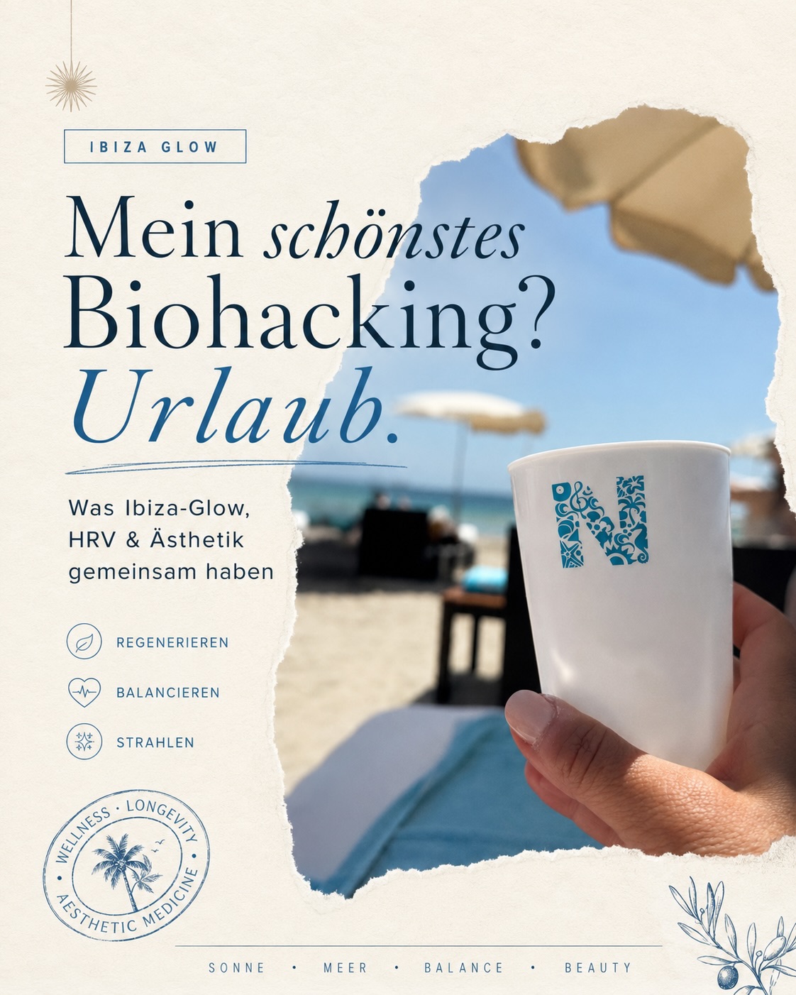 Ästhetik beginnt nicht nur an der Oberfläche.
Ein gesundes, frisches Hautbild ist immer auch Ausdruck innerer Balance. Neben konsequentem UV-Schutz, guter Hautpflege und ausreichender Hydration spielen Faktoren wie Schlafqualität, Stressregulation, Ernährung, Bewegung und Regeneration eine zentrale Rolle.
Gerade im Urlaub lässt sich oft sehr gut beobachten, wie positiv sich ein reduziertes Stressniveau auf das allgemeine Wohlbefinden auswirkt. In meinem Fall zeigte sich das auch in den Daten: eine hohe Erholung, eine passende Belastung und eine über dem persönlichen Normbereich liegende Herzfrequenzvariabilität (HRV).
Die HRV gilt als wichtiger Marker für die Regulationsfähigkeit des vegetativen Nervensystems. Vereinfacht gesagt: Eine gute HRV spricht häufig für eine gute Anpassungsfähigkeit des Körpers, eine stabile Regeneration und eine insgesamt bessere Resilienz gegenüber Belastungen.
Für mich ist das ein wichtiger Reminder:
Longevity, Regeneration und Ästhetik sind eng miteinander verbunden.
Denn Hautgesundheit, Ausstrahlung und Energie entstehen nicht nur durch Behandlungen von außen, sondern auch durch Prozesse, die wir von innen unterstützen können.
Mein persönliches Fazit aus diesen Tagen:
Schützen. Pflegen. Regenerieren.
Und dem Körper immer wieder die Möglichkeit geben, in Balance zu kommen.
Was tut dir im Urlaub am meisten gut – mehr Schlaf, weniger Stress, Bewegung oder Sonne in Maßen?
#hrv #biohacking #longevity #hautgesundheit #ästhetik