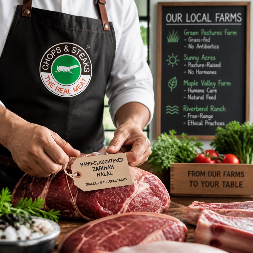 We source Zabihah-certified, hand-slaughtered beef and lamb from trusted local farms just outside North Brunswick, and every cut is traceable back to the ranch. Our partners raise animals on organic, free-range pastures, and our onsite butcher handles each step to honor religious practice while keeping strict food-safety standards. Taste the difference in every juicy steak and tender chop—order online for fast, local delivery. Link in bio. 🥩🌿🔍 #NorthBrunswick #HalalMeat #Zabihah #TraceableFood