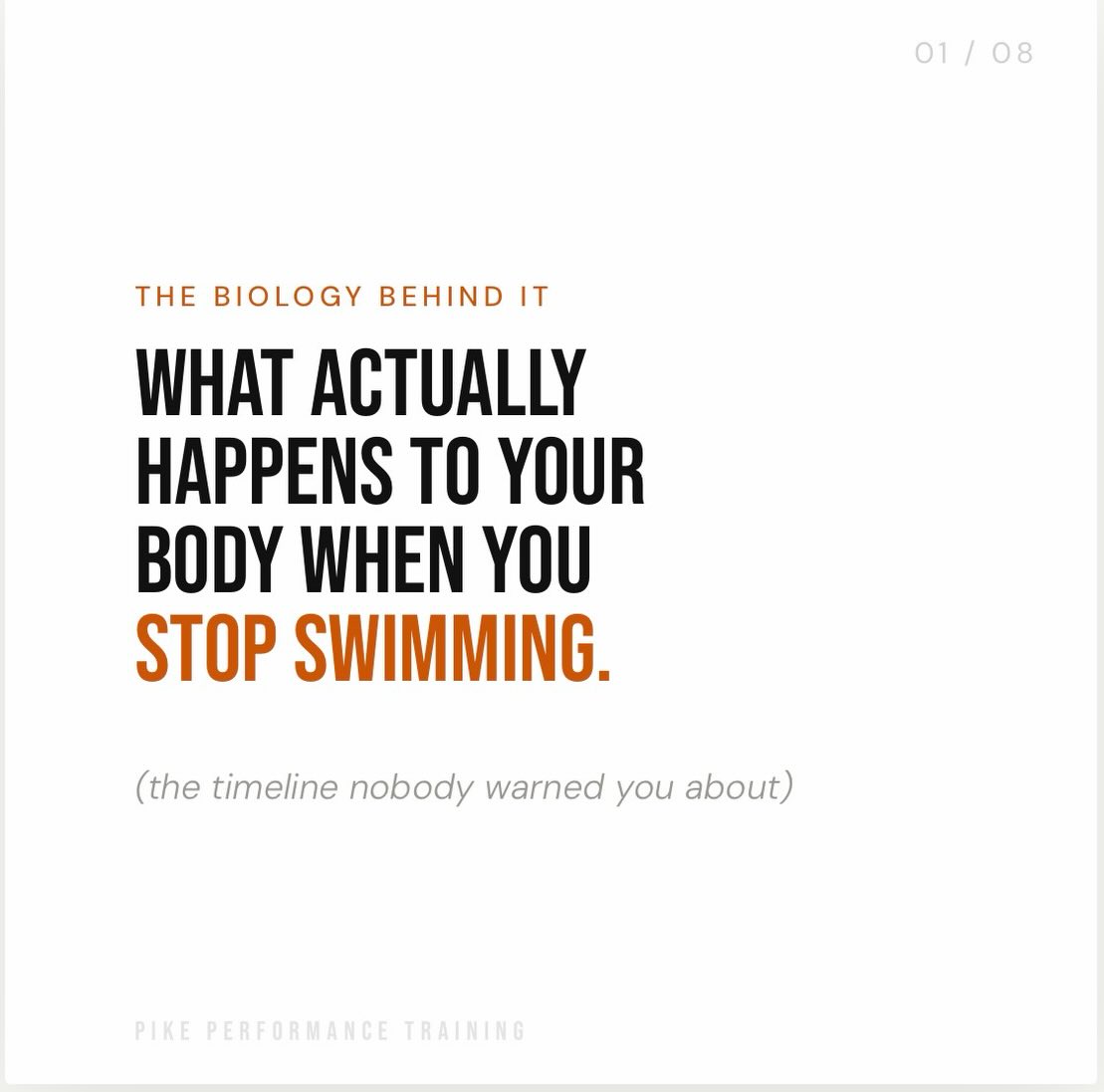 Nobody warned you about this part.
You trained hard for years. You knew your body inside and out — what it could handle, how it recovered, what it looked like when it was performing.
Then the swimming stopped. Or slowed down. And slowly, without anyone explaining why, things started to shift.
Energy. Body composition. The way your clothes fit. The way you feel getting out of the water.
Here’s what’s actually happening — and why it has nothing to do with effort or willpower.
When swimming was your structure, it provided a massive stimulus for your body to stay strong, lean, and capable. High muscle mass. High output. A metabolism that ran hot even at rest.
When that stimulus went away, your body adapted. Muscle declined. Metabolism followed. Body fat increased — even without any change in how you were eating.
This is physiology. Not failure.
And the good news? It’s completely reversible. At any age. With the right plan.
Strength training 3x per week. Protein that actually fuels muscle. Recovery treated as part of the program.
That’s the protocol. That’s what I build.
DM me “STRONG” and let’s start reversing it. 🏊♂️
#mastersswimming #openwaterswimming #swimming #swimmer #mastersswimmer