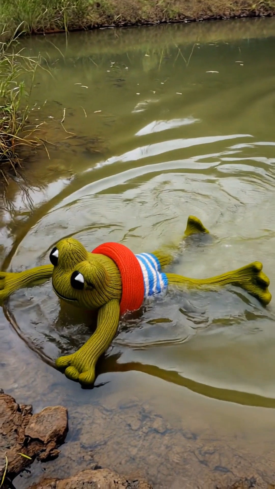My Summer Splash Frog is learning to swimâbut just in case you were wondering, this is just a bit of AI video fun!
Heâs a knitted toy through and through!
https://www.ravelry.com/patterns/library/summer-splash-frog
