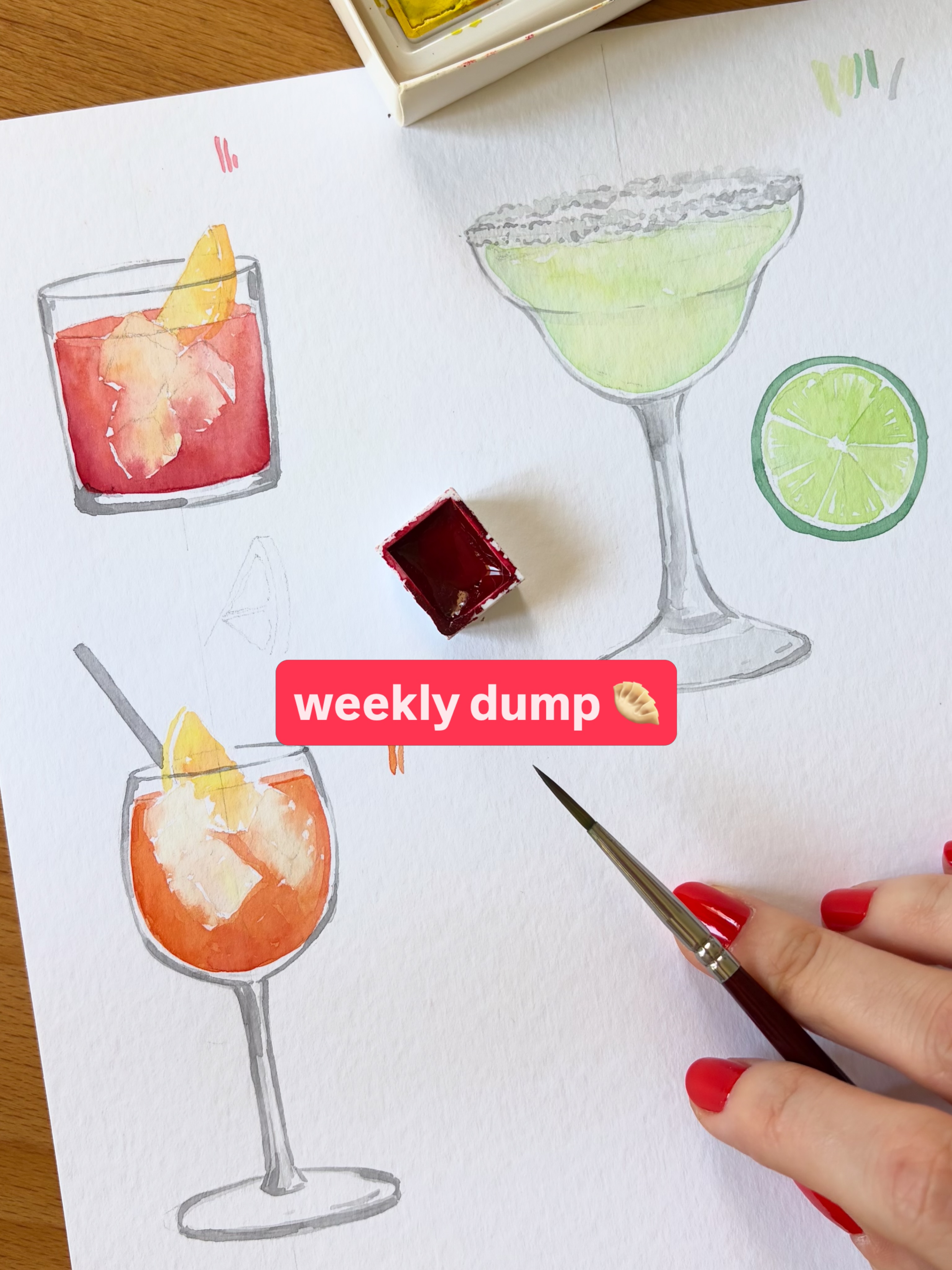 Hi everyone! I've become a "weekly dump person", because why not?! Let's swipe through last week:
1) Watercolor cocktails were a big topic at Mazu HQ
2-3) I get sooo relieved when the prints look this good! Shout out to my printer β€οΈ
4) Just some random shipping chaos ~it's peak wedding szn~
5) Years after our neighbor's cat becoming ours (thank u cat distribution system), we finally signed the custody agreement lol π
6) Feeling healthy & happy after miserable days of bronchitis
7) My watercolor water & homemade ice tea patiently waiting for me to mix them up π₯²
#creativestudio #smallbusinessownerlife #weddinginvitation